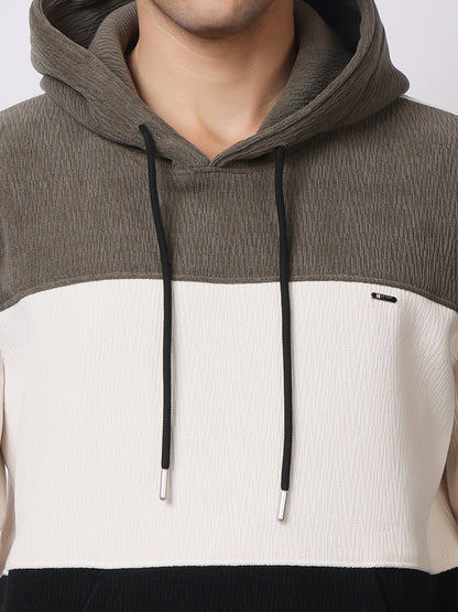 Stylox Men’s Colorblock Winter Hoodie – Warm Fleece Pullover with Kangaroo Pocket &amp; Drawstring Hood