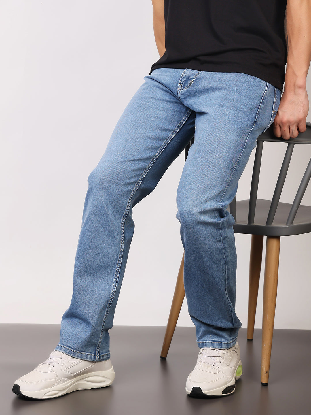 Stylox Men’s Comfort Fit Mid-Rise Premium Stretchable Solid Jeans - Stylox