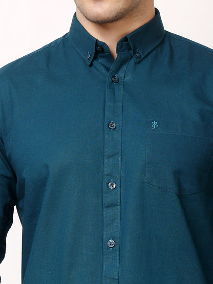 Stylox Men’s Premium Oxford Full Sleeve Solid Shirt | Casual &amp; Formal Wear | Soft Cotton Blend