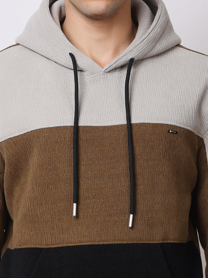 Stylox Men’s Colorblock Winter Hoodie – Warm Fleece Pullover with Kangaroo Pocket &amp; Drawstring Hood