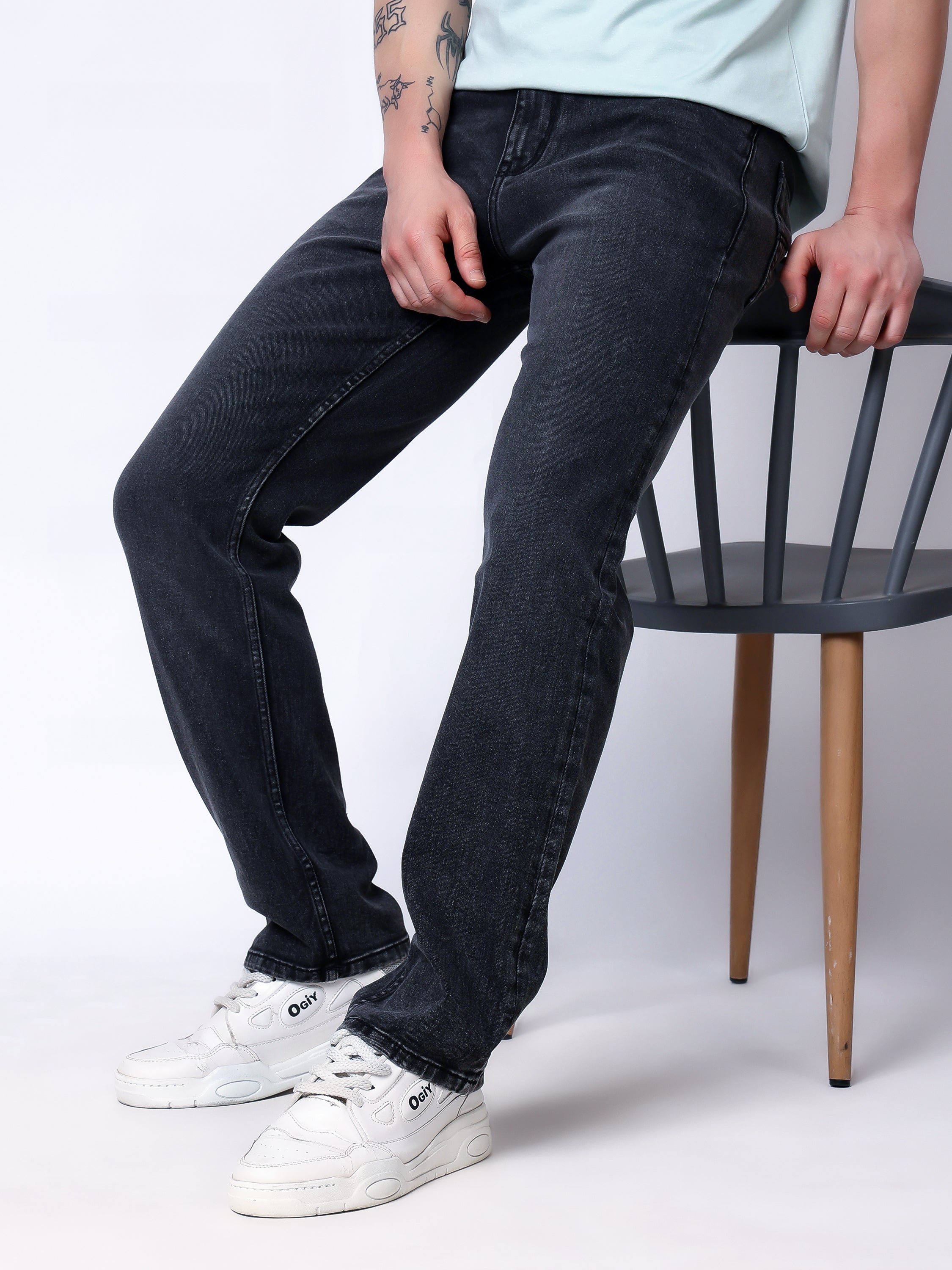 Stylox Men’s Comfort Fit Stretchable Denim Jeans-Mid Grey
