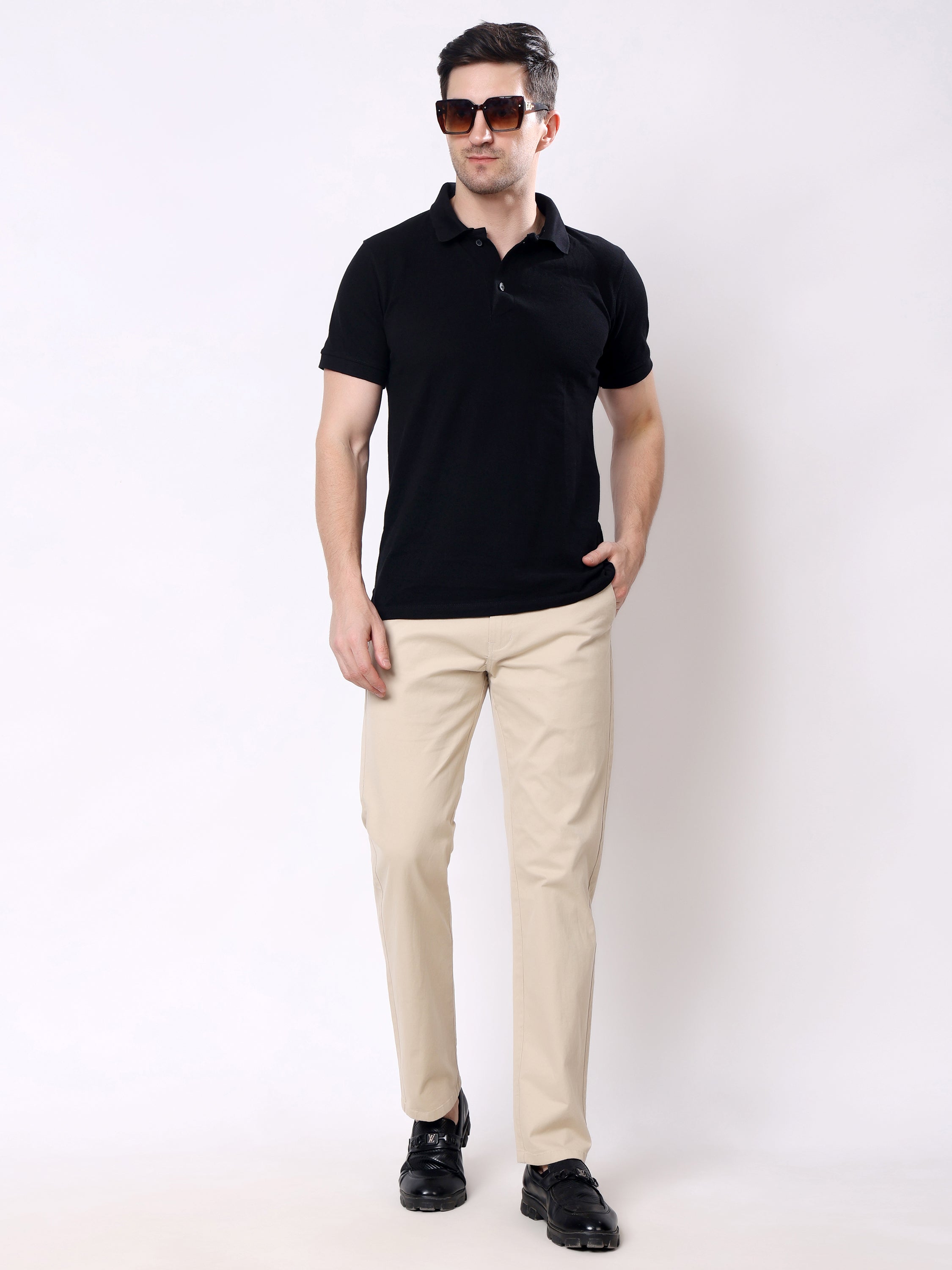 Stylox Men’s Straight Fit Non-Stretch Casual Chinos Trousers - Stylox