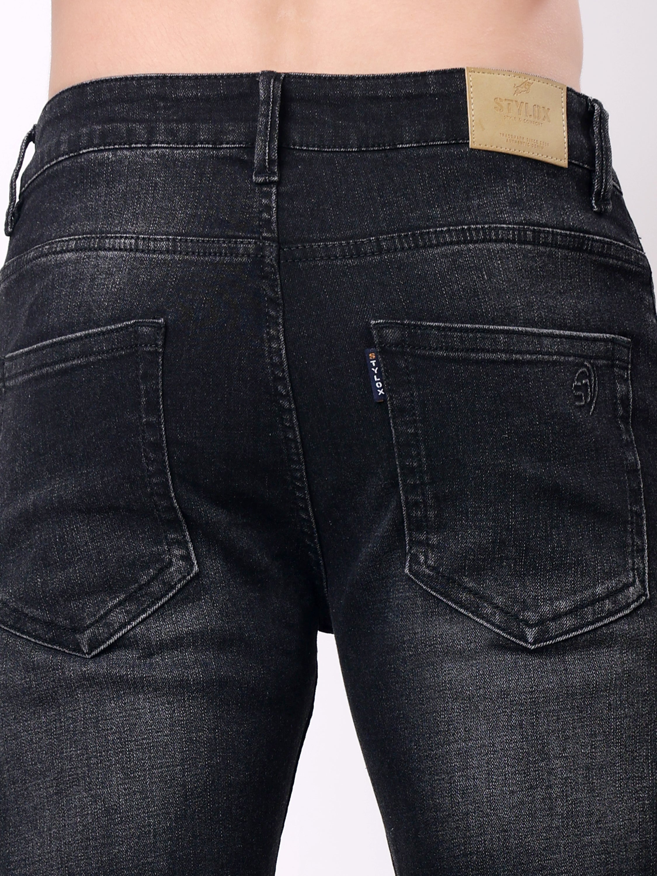 Stylox Stretchable Comfort Fit Denim Jeans For Men’s-Dark Grey - Stylox
