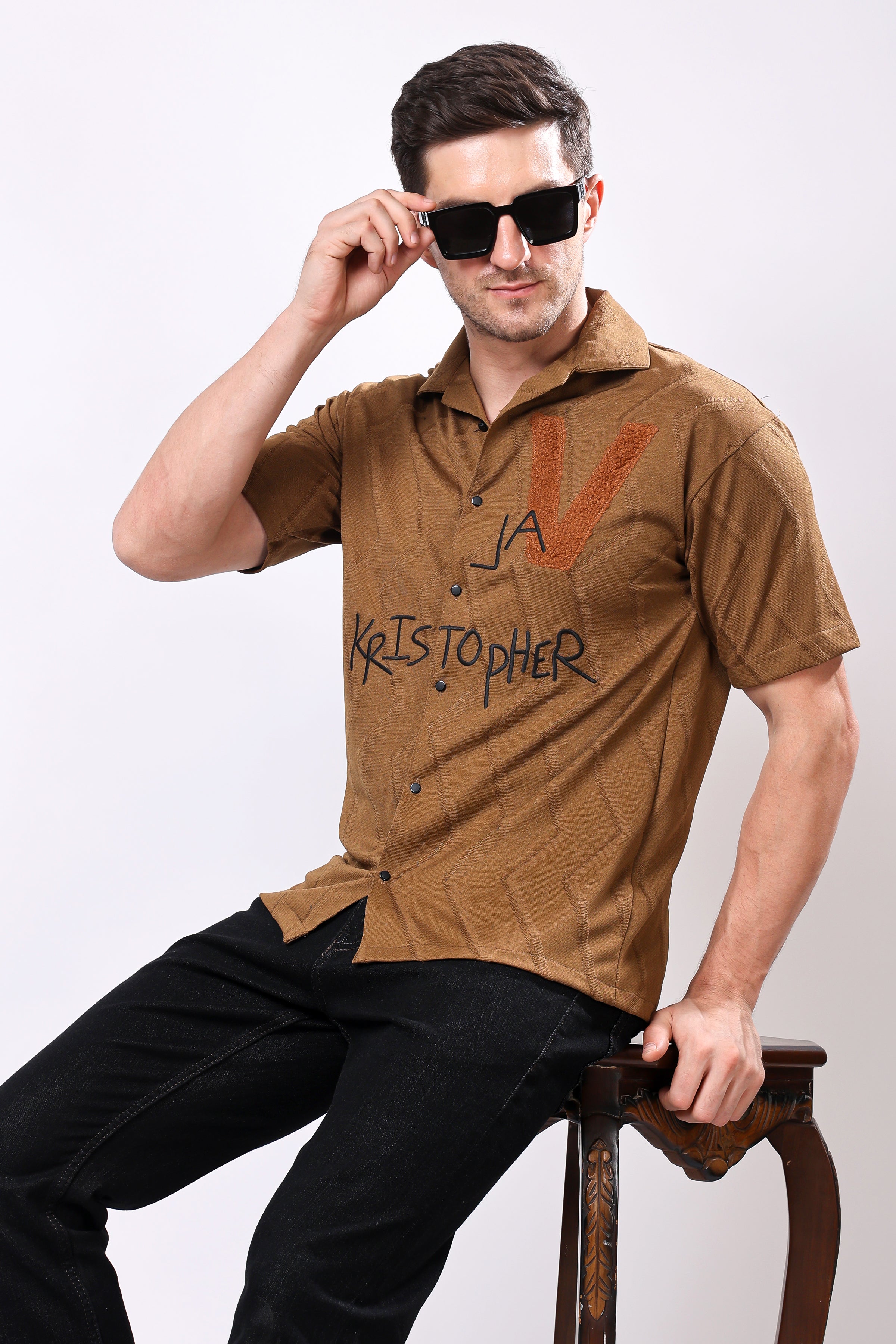 Stylox Men's Front Open Half Sleeve Printed Casual Shirt – Lightweight Cotton Blend Summer Wear with Stylish Print - Stylox