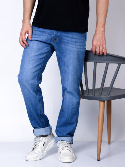 Stylox Men’s Slim Fit Stretchable Light Blue Denim Jeans - Stylox