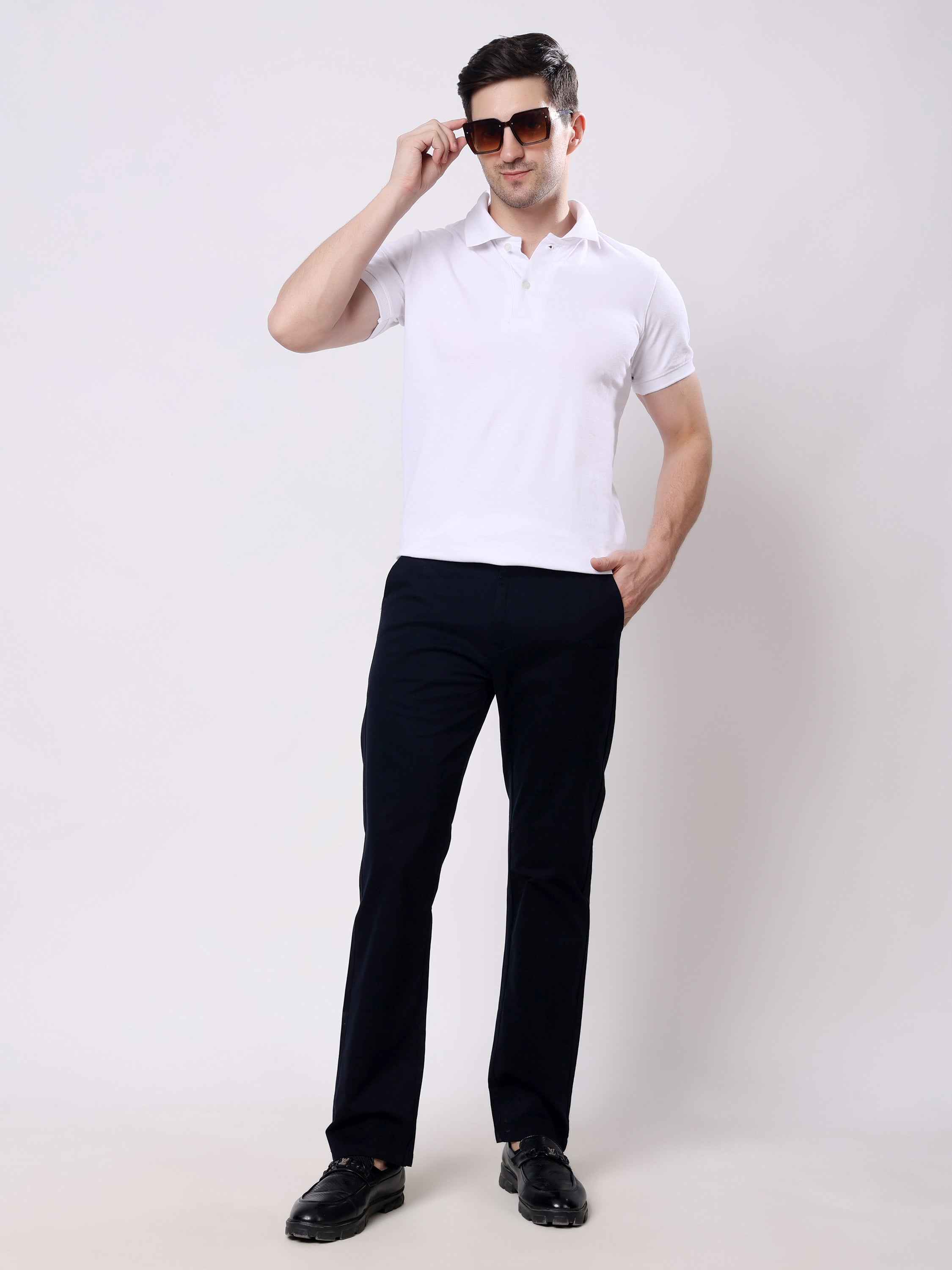 Stylox Men’s Straight Fit Non-Stretch Casual Chinos Trousers - Stylox