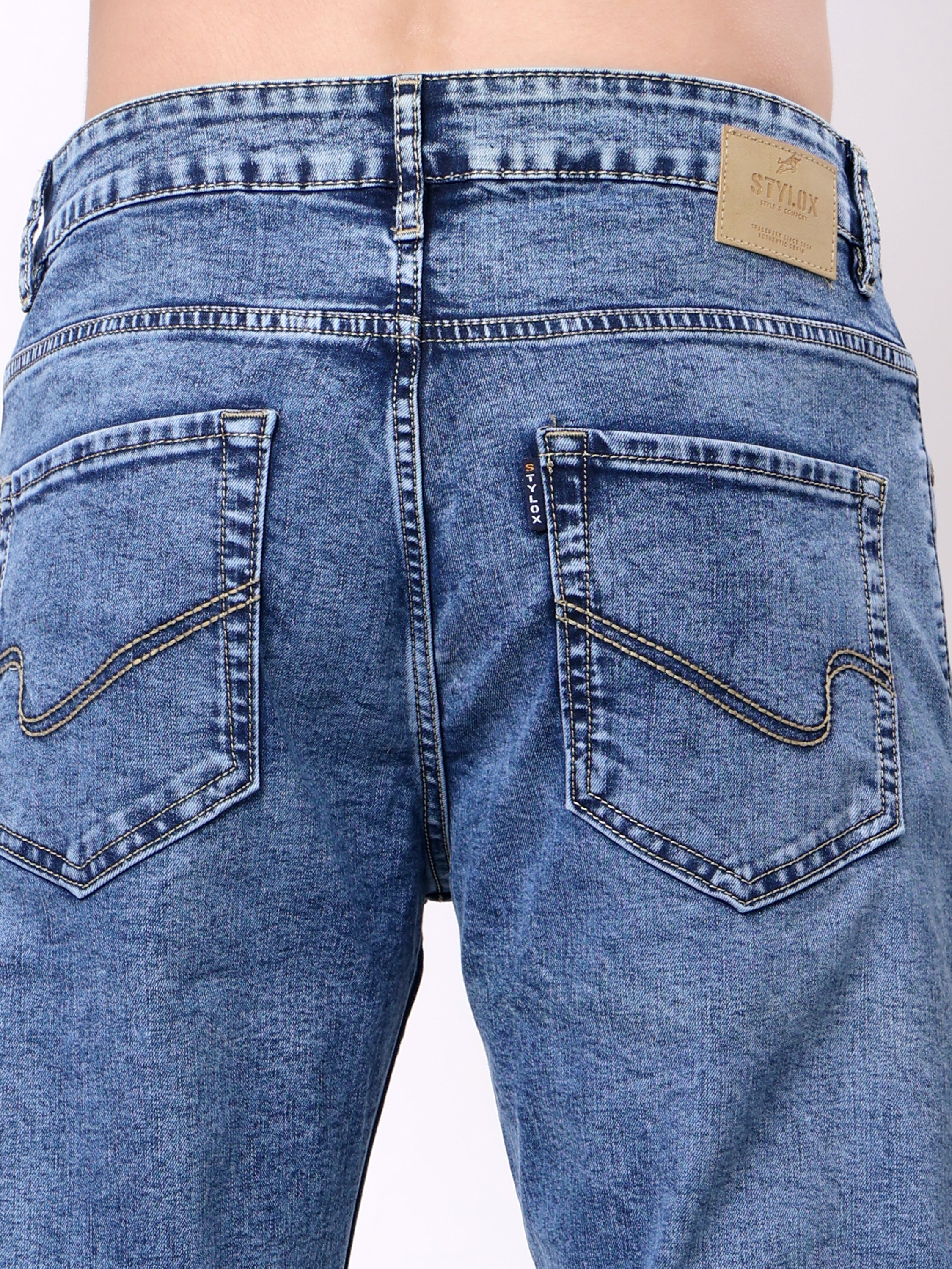 Stylox Men’s Comfort Fit Stretchable Denim Jeans - Stylox