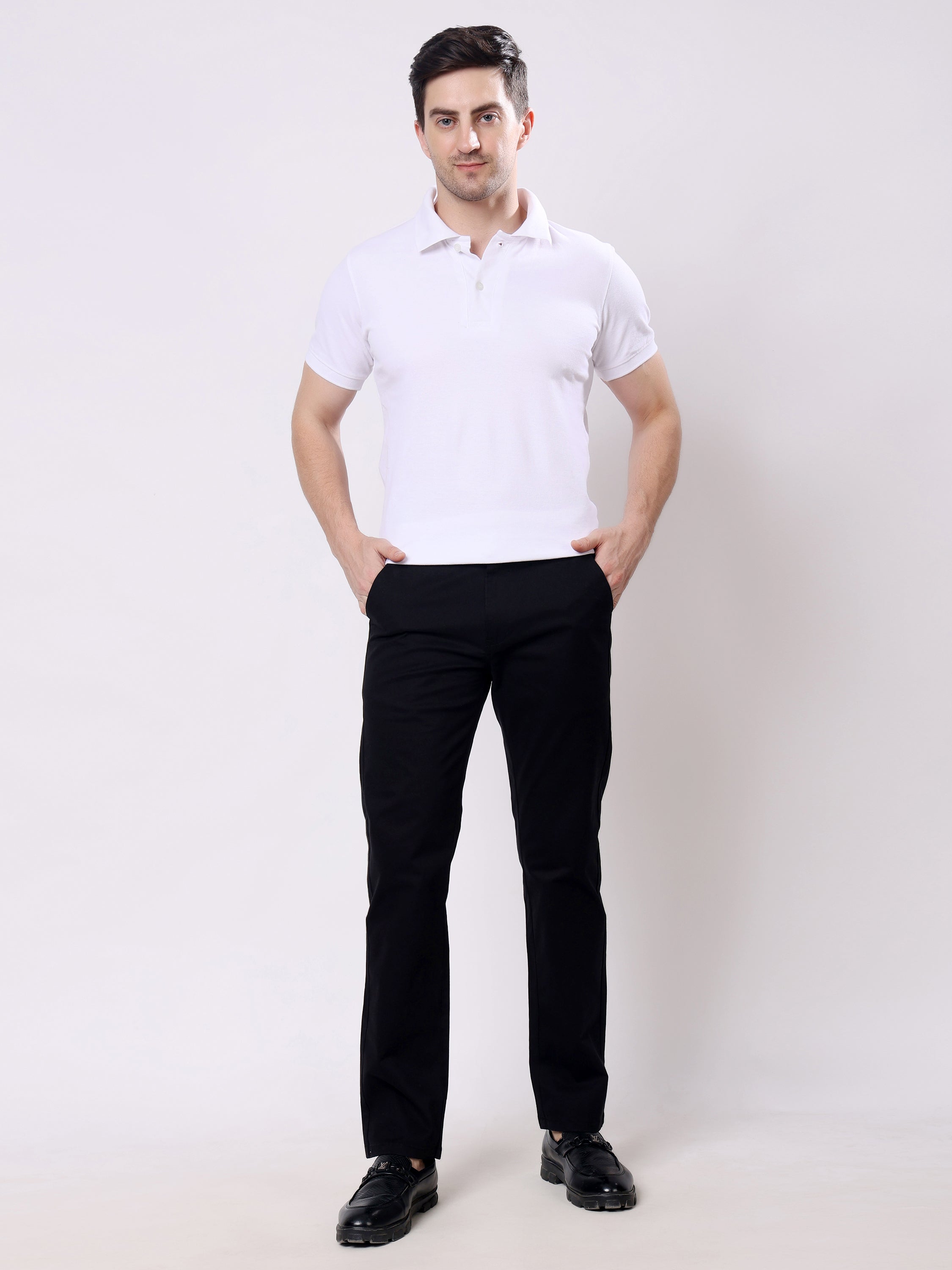Stylox Men’s Straight Fit Non-Stretch Casual Chinos Trousers - Stylox