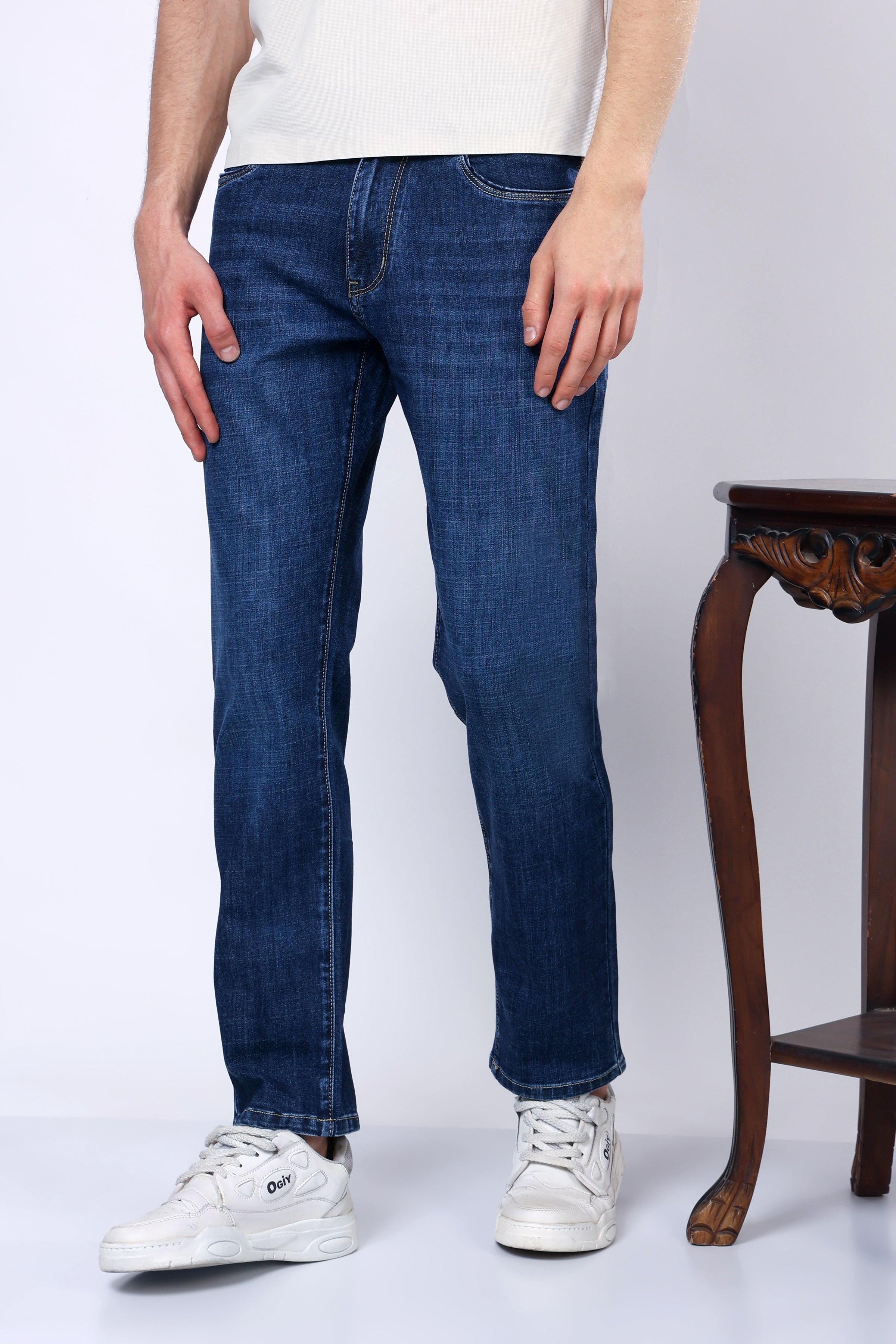 Stylox Men's Slim Fit Stretchable Jeans-Dark Blue - Stylox
