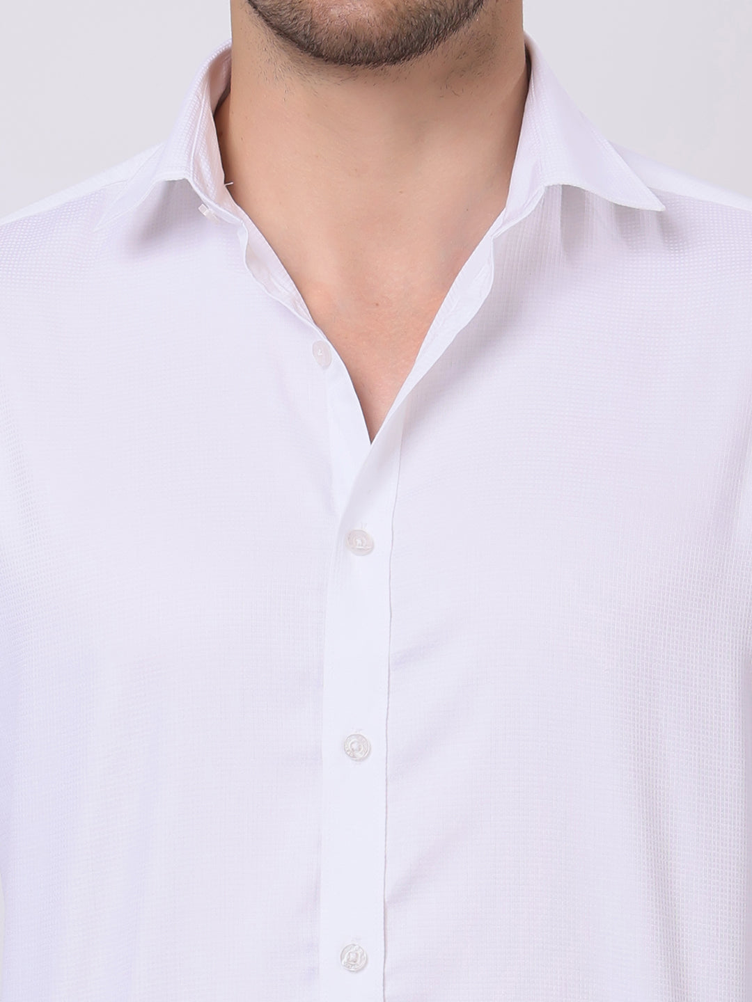 Stylox Men's Full Sleeve Solid White Casual Shirt – Premium Cotton Blend Regular Fit Shirt for Smart Everyday & Office Wear - Stylox