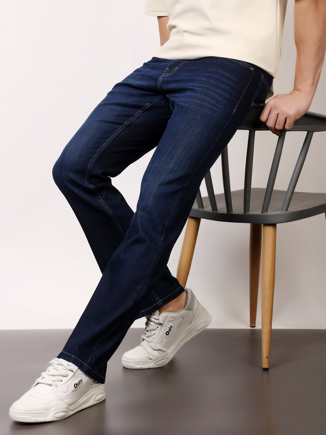 Stylox Men’s Bootcut Fit Solid Jeans | Classic Denim Mid-Rise Casual Wear for Men|J-08