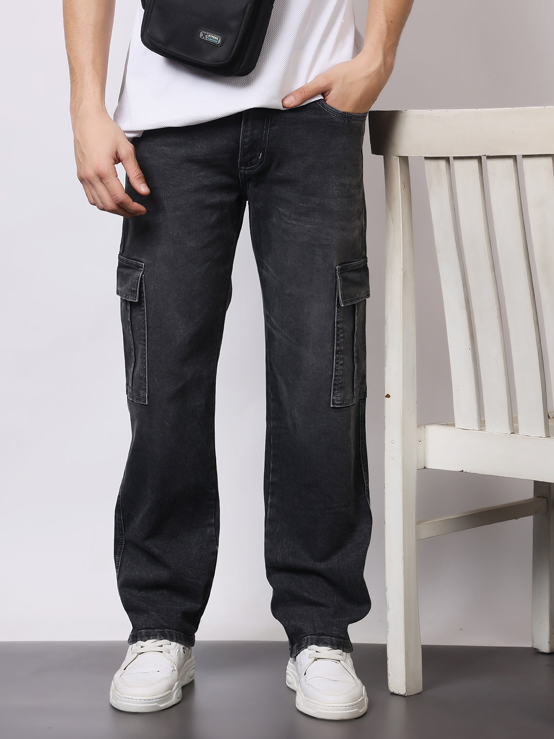 Stylox Men’s Regular Fit Cargo Jeans | Multi-Pocket Denim Cargo Pants for Casual & Streetwear Style - Stylox