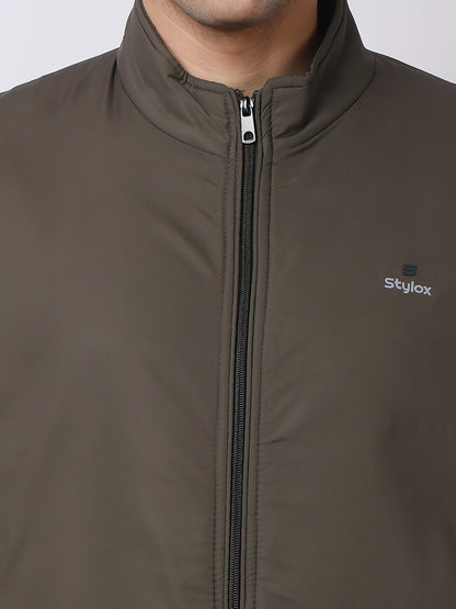 Stylox Men’s High-Neck Winter Jacket – Lightweight Windcheater with Warm Lining &amp; Full-Zip Closure