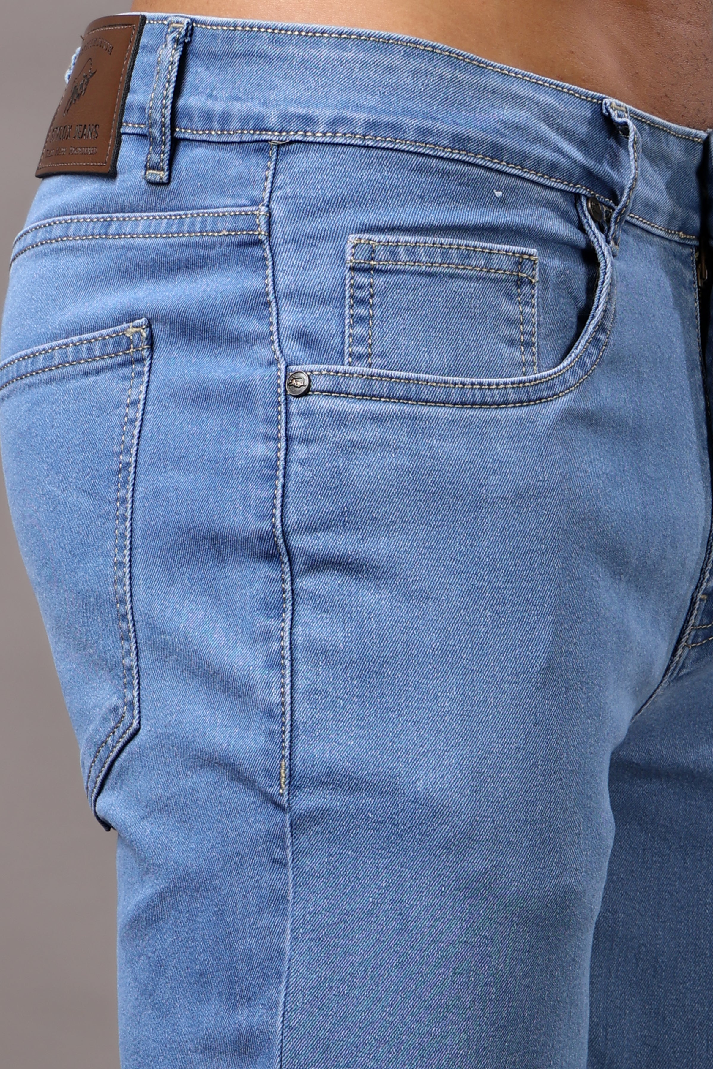 Stylox Men’s Slim Fit Mid-Rise Casual Denim Jeans - Stylox