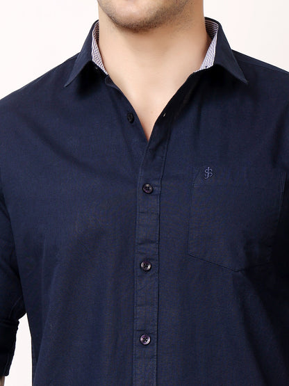 Stylox Men’s Regular Fit Oxford Full Sleeve Solid Shirt | Premium Cotton Blend Casual &amp; Formal Wear