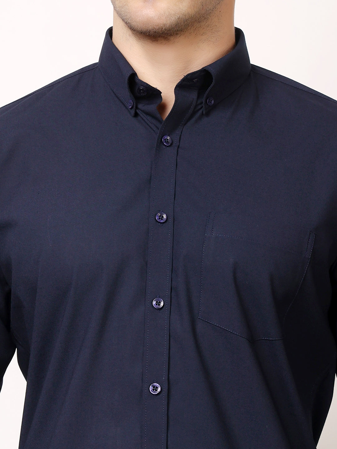 Stylox Men's Regular Fit Solid Casual Shirt with Full Sleeves – Premium Cotton Blend Button-Down Shirt for Smart Everyday Style - Stylox