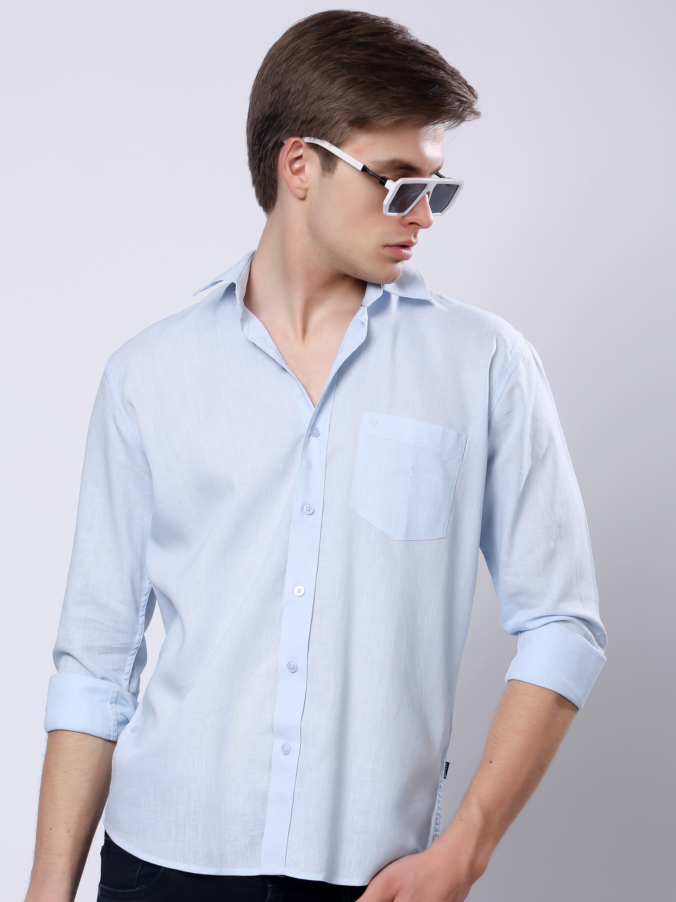 Stylox Men’s Regular Fit Full Sleeve Solid Casual Shirt - Stylox