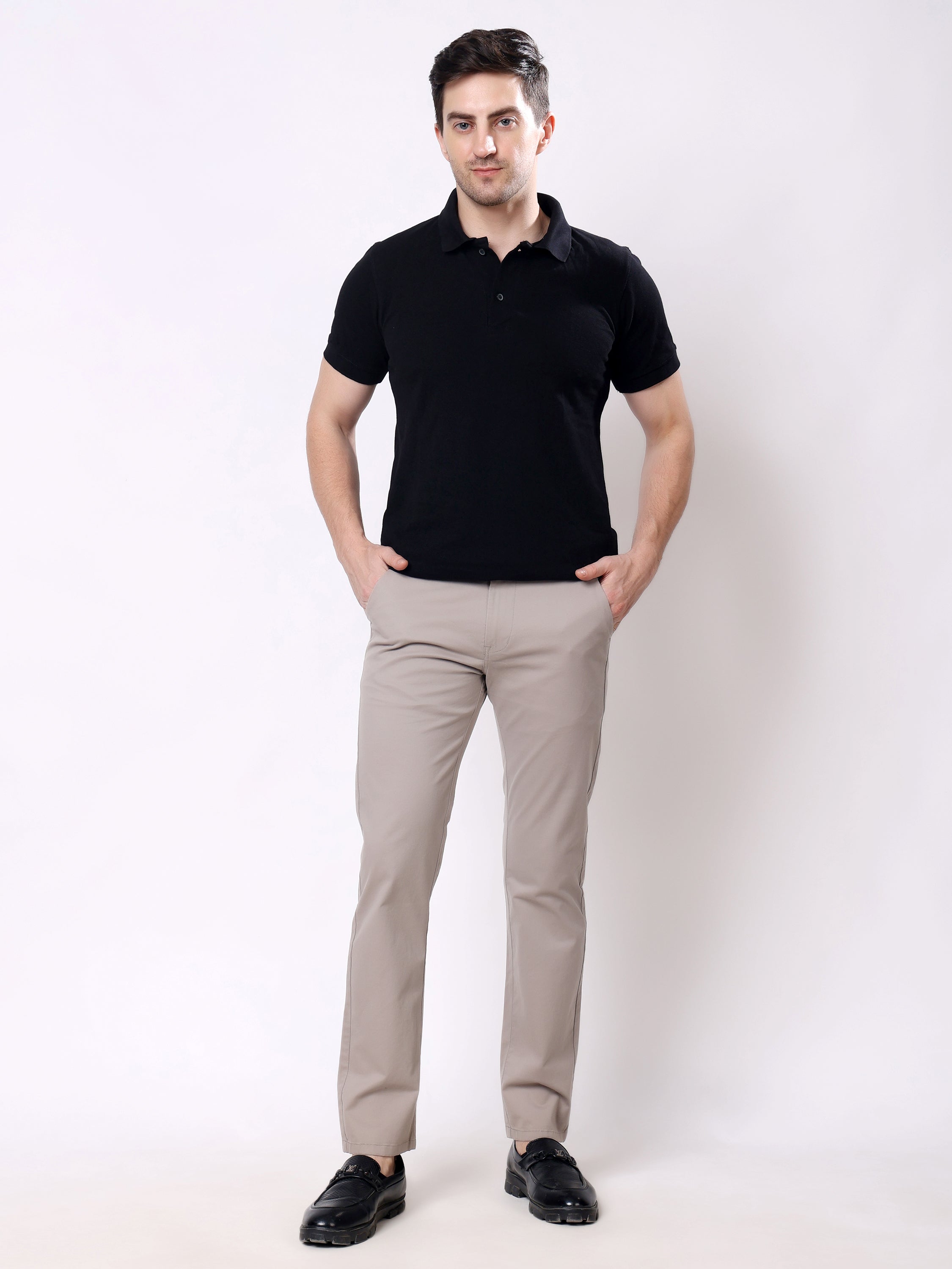 Stylox Men’s Straight Fit Non-Stretch Casual Chinos Trousers - Stylox