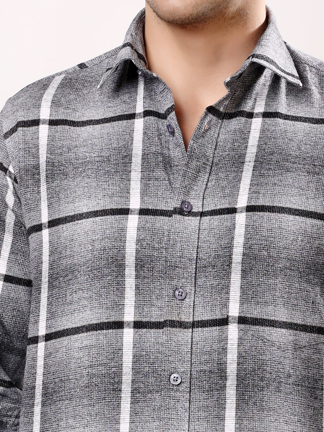 Stylox Men’s Regular Fit Full Sleeve Check Shirt | Casual Cotton Checkered Shirt for Everyday Wear