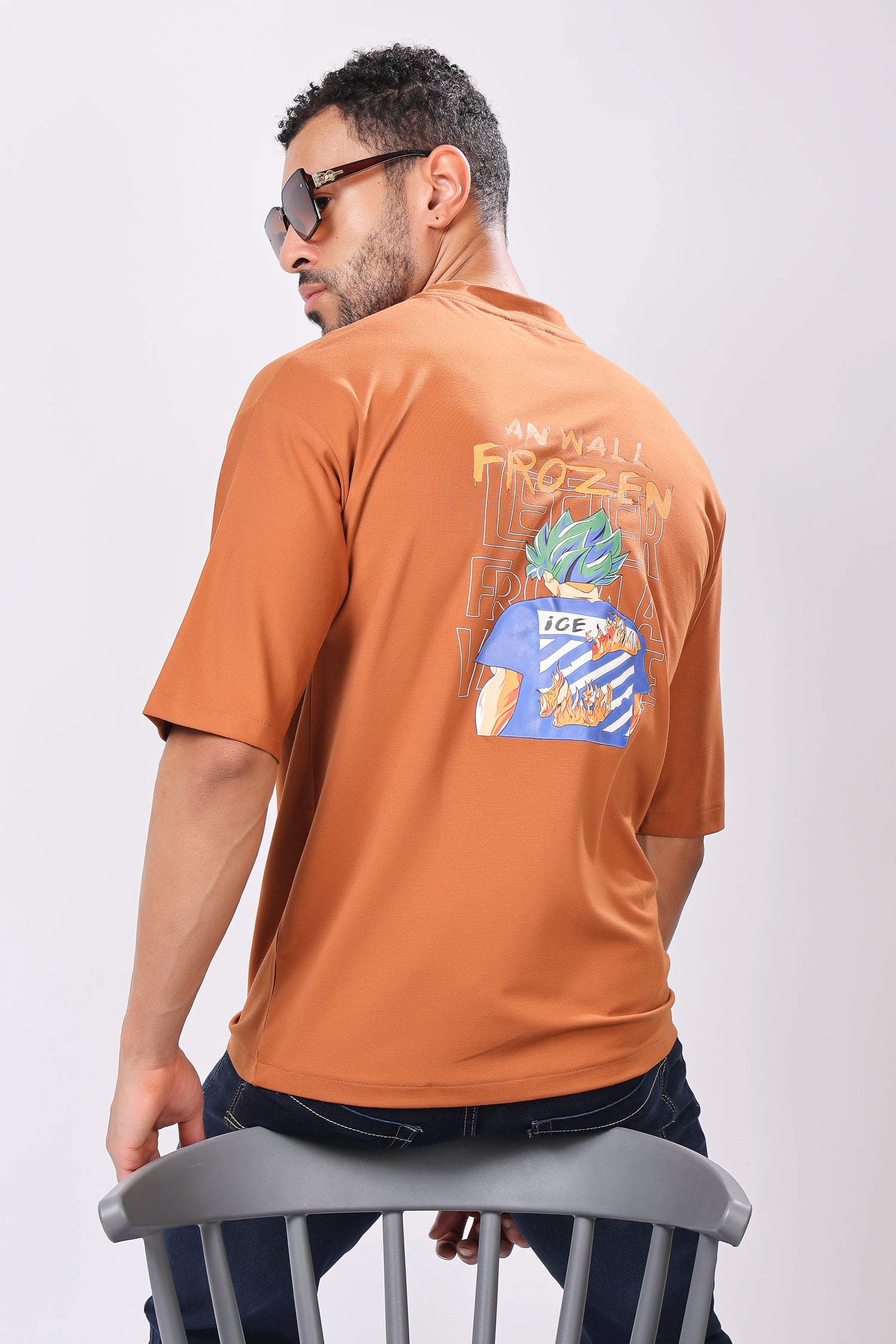 Stylox Men’s Oversized Round Neck Half Sleeve Back Printed T-Shirt | Premium Cotton Loose Fit Graphic Tee for Streetwear &amp; Casual Style