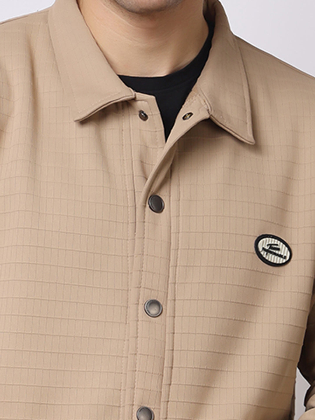 Stylox Men’s Textured Button-Down Shacket – Lightweight Casual Jacket for Winter &amp; Fall