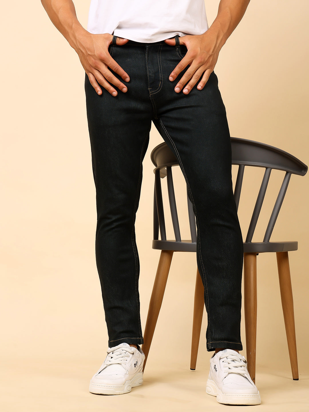Stylox Men’s Ankle Fit Jeans | Stylish Slim Ankle-Length Jeans for Casual & Streetwear Look|J-03 - Stylox
