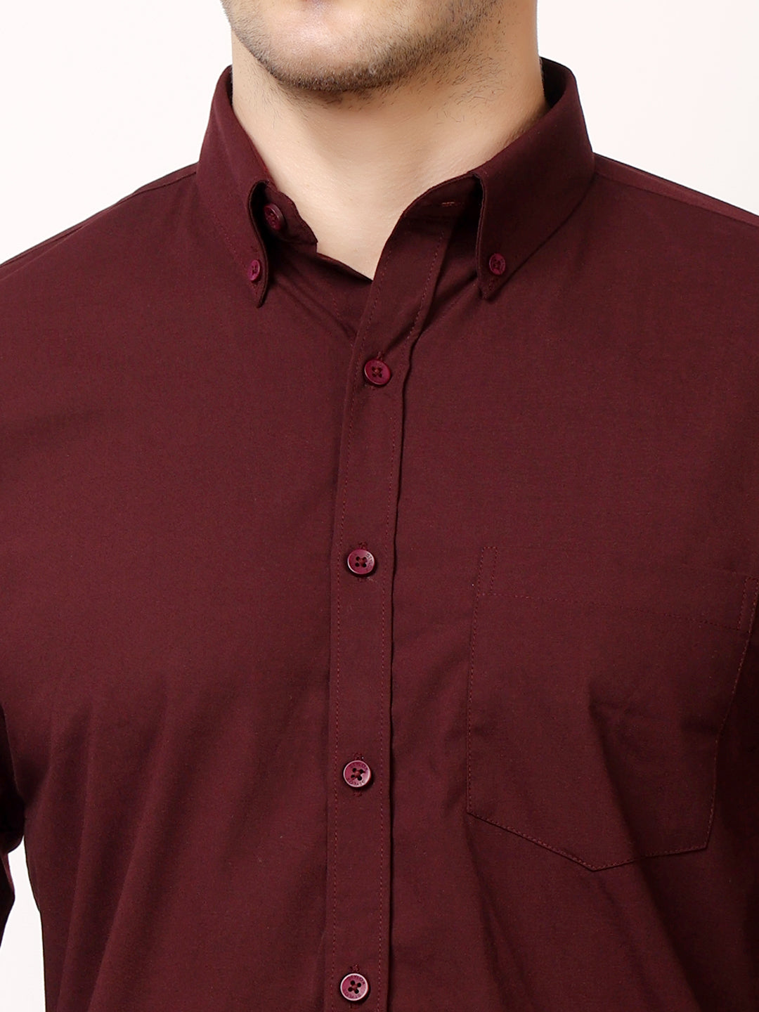 Stylox Men's Regular Fit Solid Casual Shirt with Full Sleeves – Premium Cotton Blend Button-Down Shirt for Smart Everyday Style - Stylox