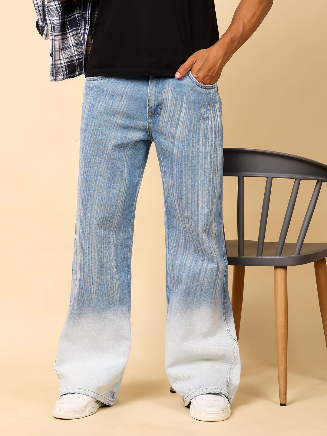 Stylox Men’s Baggy Fit Tie-Dye Washed Jeans | Street Style Denim for Trendy Look J-17 - Stylox