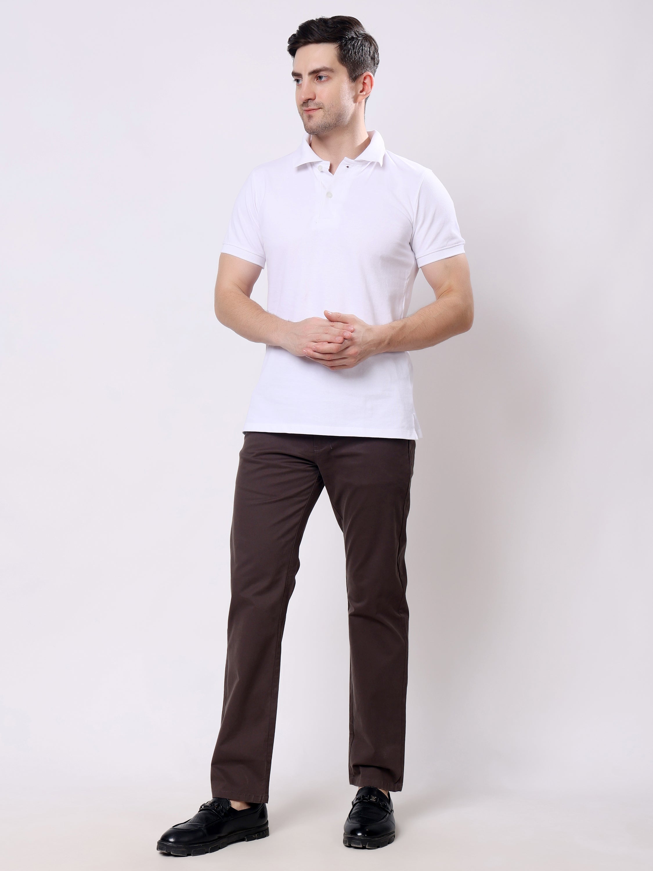 Stylox Men’s Straight Fit Non-Stretch Casual Chinos Trousers - Stylox
