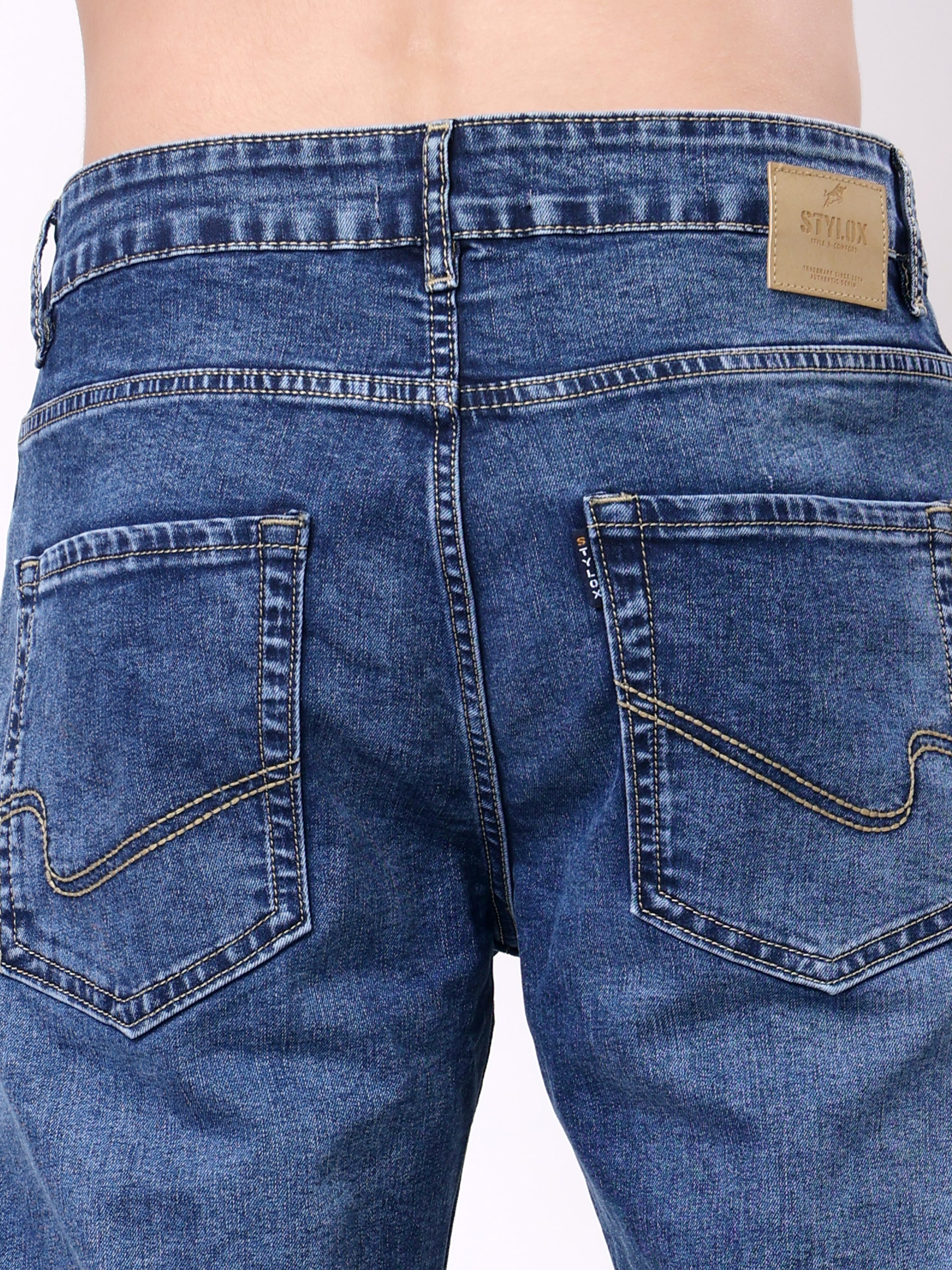 Stylox Men’s Comfort Fit Stretchable Denim Jeans - Stylox
