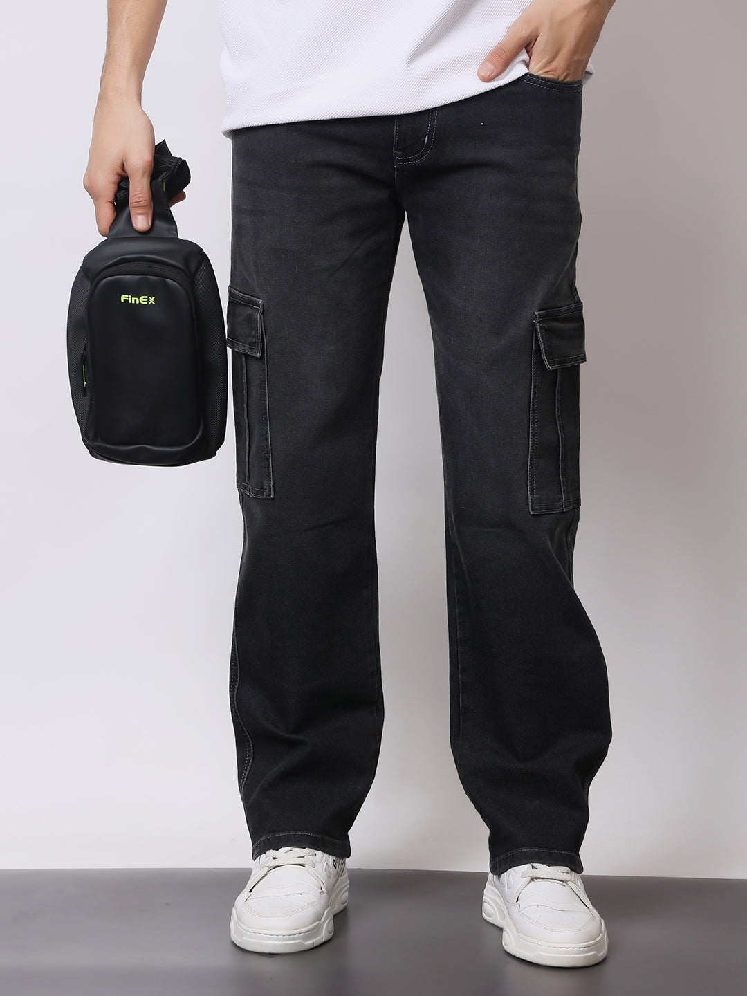 Stylox Men’s Regular Fit Cargo Jeans | Multi-Pocket Denim Cargo Pants for Casual &amp; Streetwear Style - Stylox