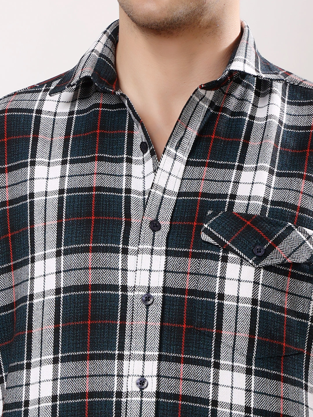 Stylox Men’s Regular Fit Full Sleeve Check Shirt with Single Pocket | Casual Cotton Checkered Shirt - Stylox