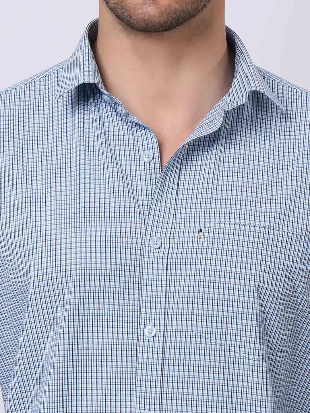Stylox Men's Full Sleeve Check Casual Shirt – Premium Cotton Blend Regular Fit Checked Shirt for Trendy Everyday & Office Wear