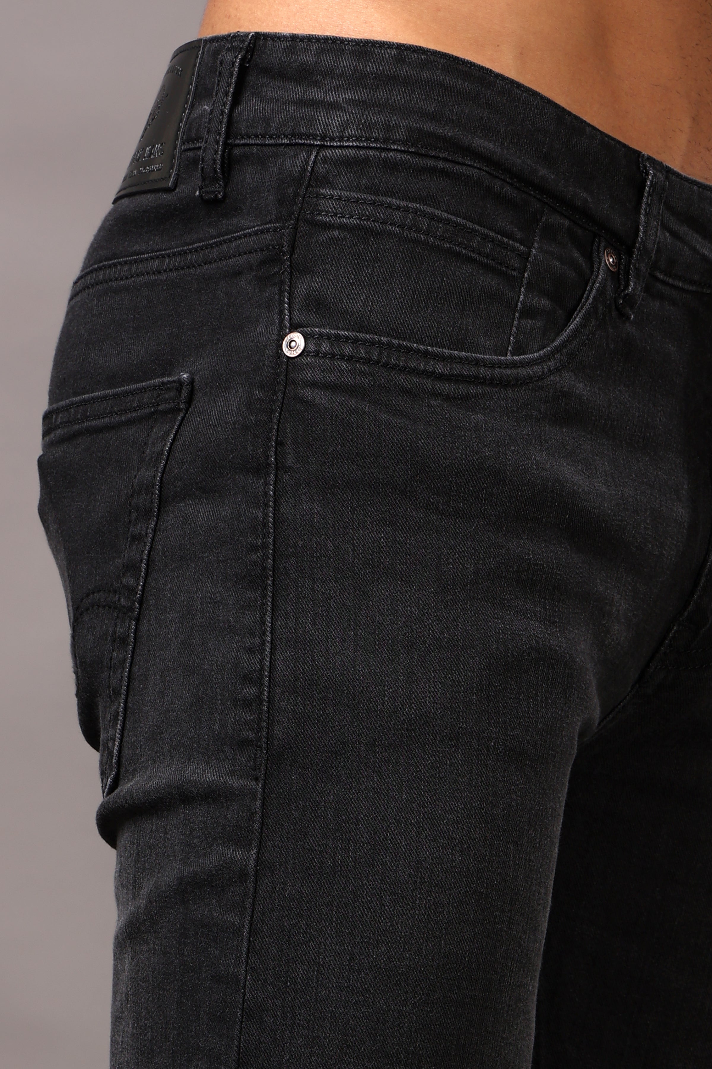 Stylox Men’s Comfort Fit Denim Jeans - Mid Grey & Dark Grey,