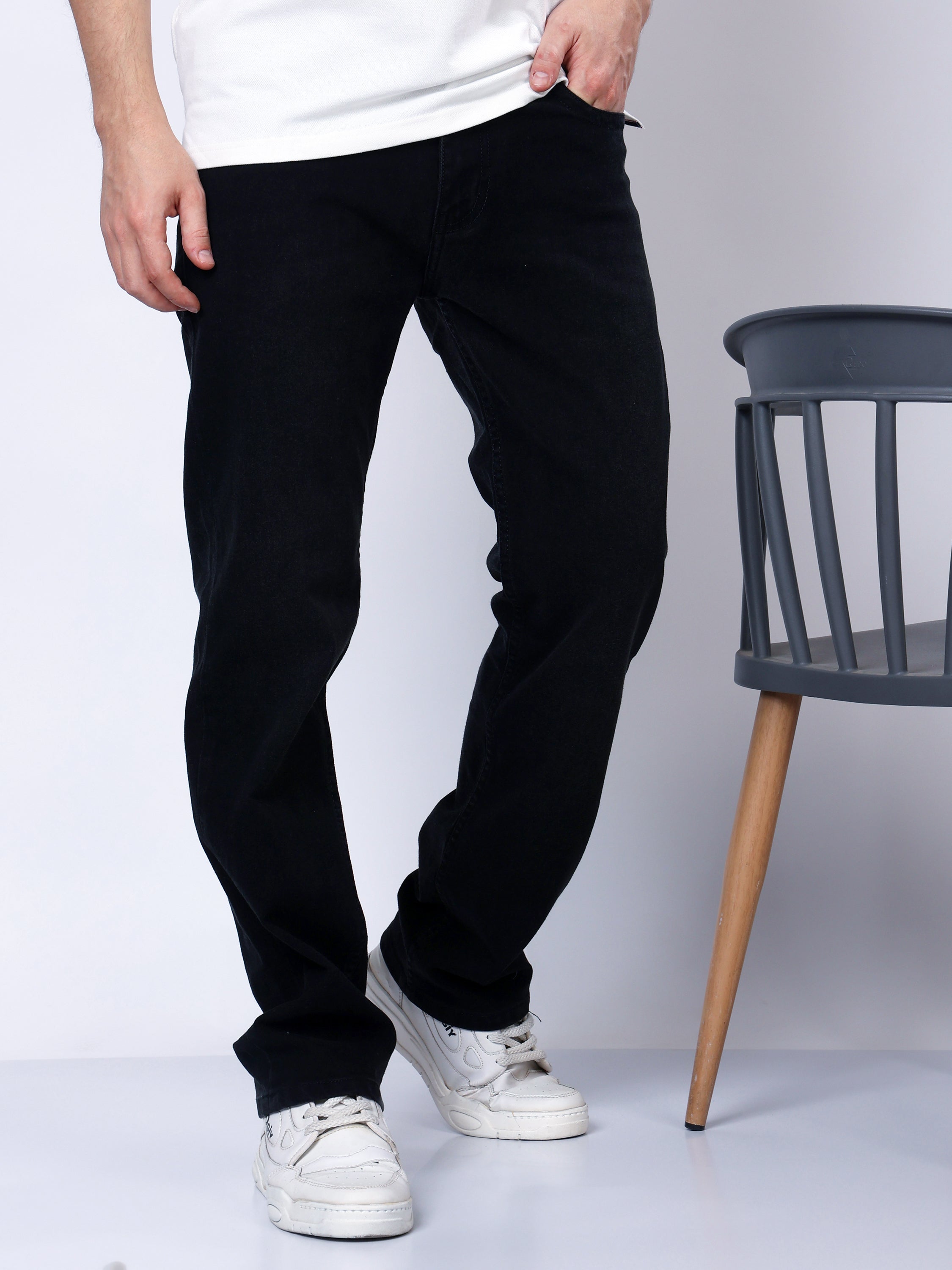 Stylox Men’s Mid-Rise Comfort Fit Stretchable Mid Grey Denim Jeans - Stylox