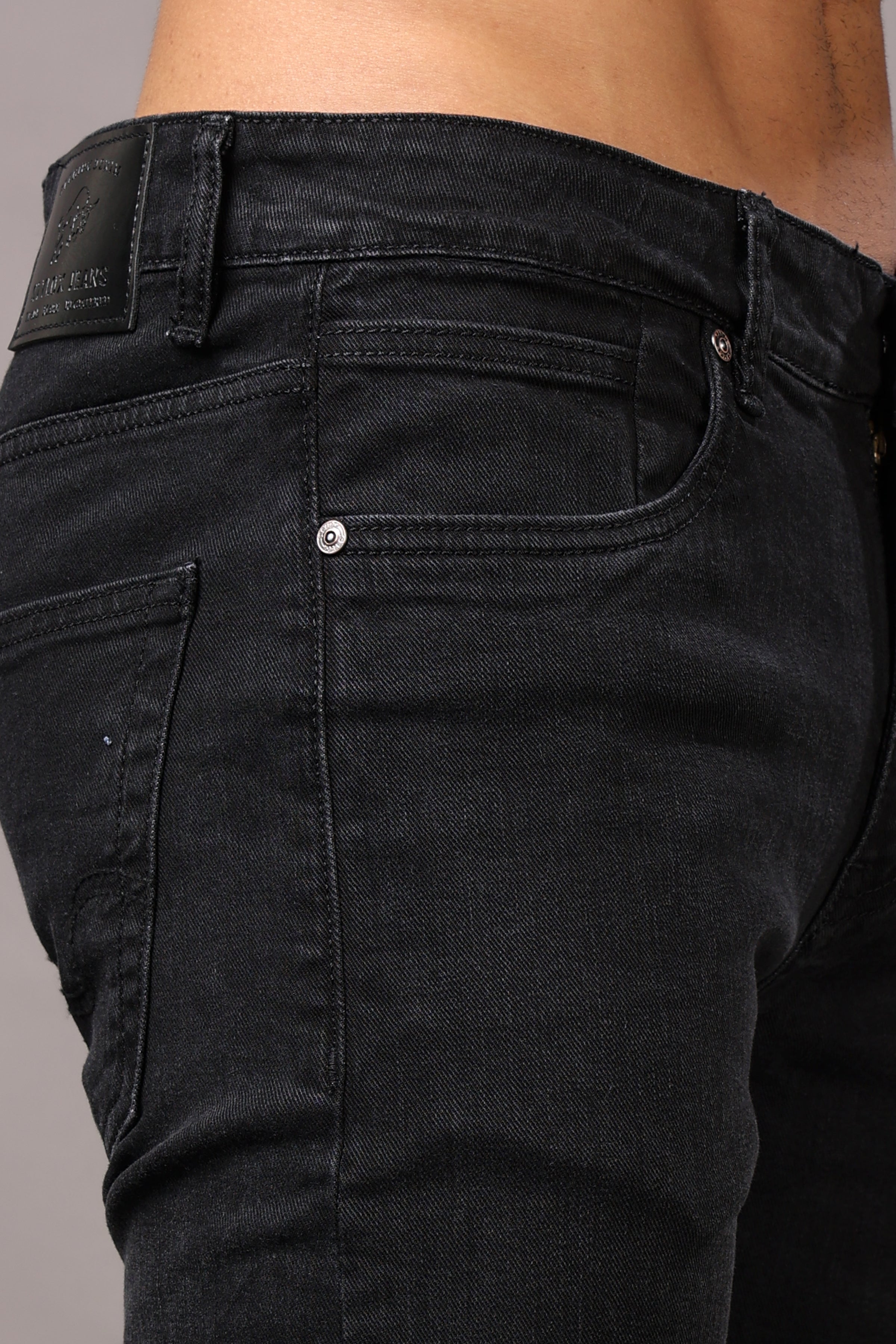 Stylox Men’s Comfort Fit Denim Jeans - Mid Grey & Dark Grey,
