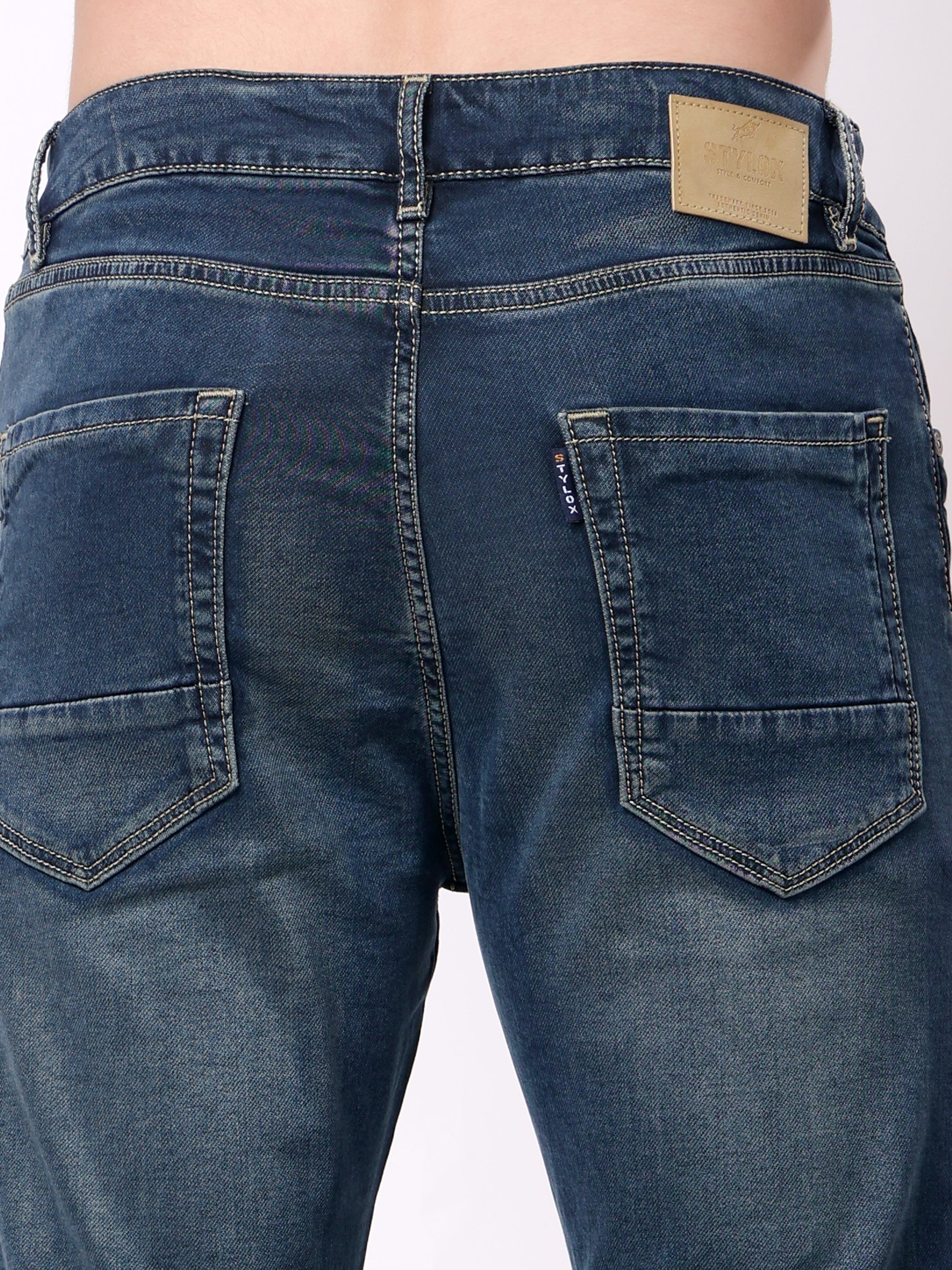 Stylox Men’s Stretchable Slim Fit Casual Denim Jeans - Stylox