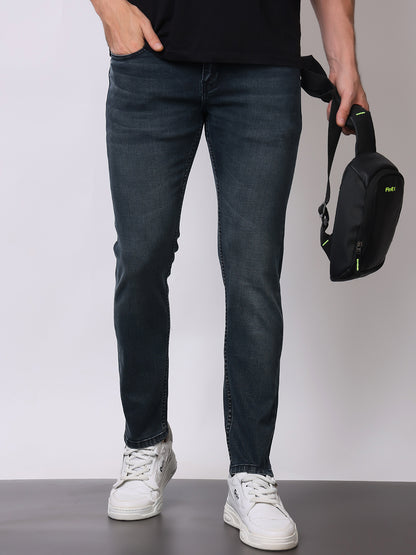 Stylox Men’s Slim Fit Solid Jeans | Stretchable Plain Denim Jeans for Men | Classic Mid-Rise Slim Fit Jeans for Smart Casual Wear
