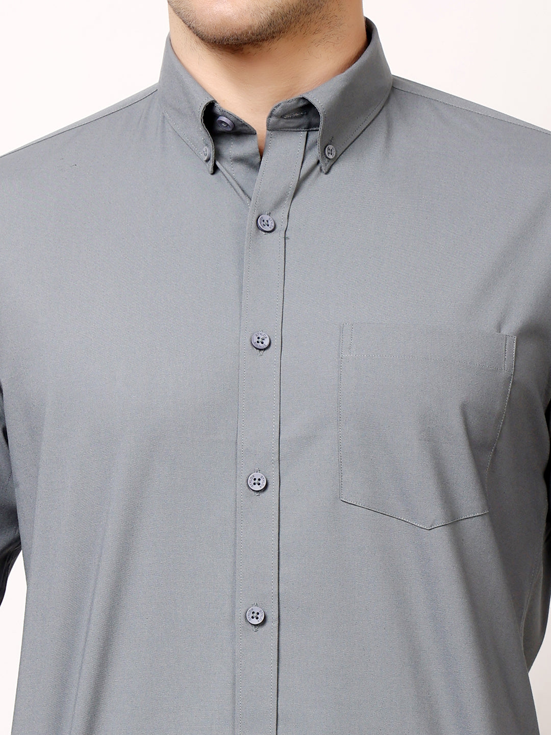 Stylox Men's Regular Fit Solid Casual Shirt with Full Sleeves – Premium Cotton Blend Button-Down Shirt for Smart Everyday Style - Stylox