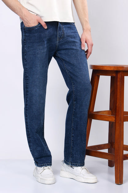Stylox Men’s Comfort Fit Stretchable Dark Blue Denim Jeans - Stylox