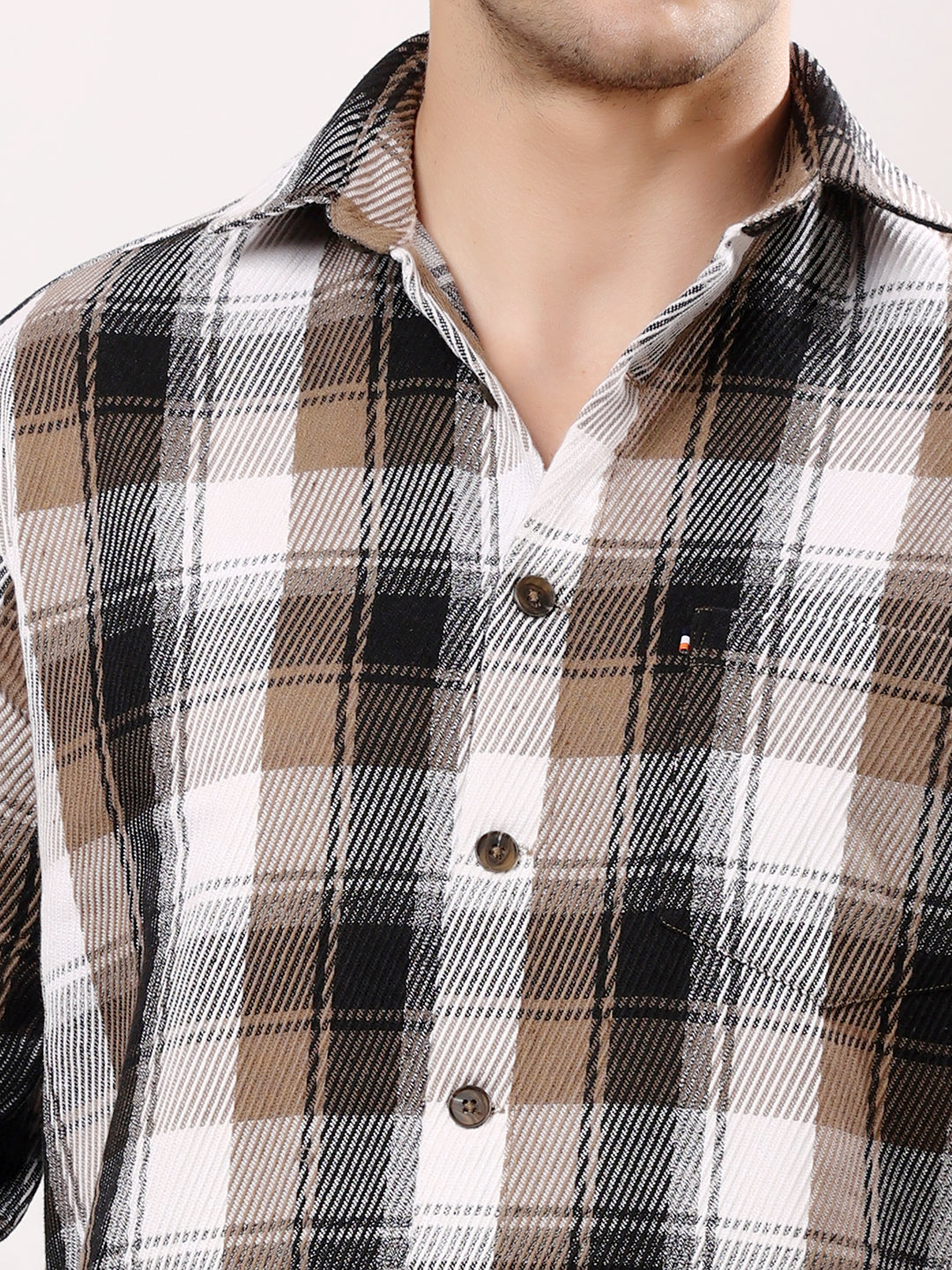Stylox Men’s Regular Fit Full Sleeve Check Shirt | Casual & Semi-Formal Cotton Checkered Shirt - Stylox