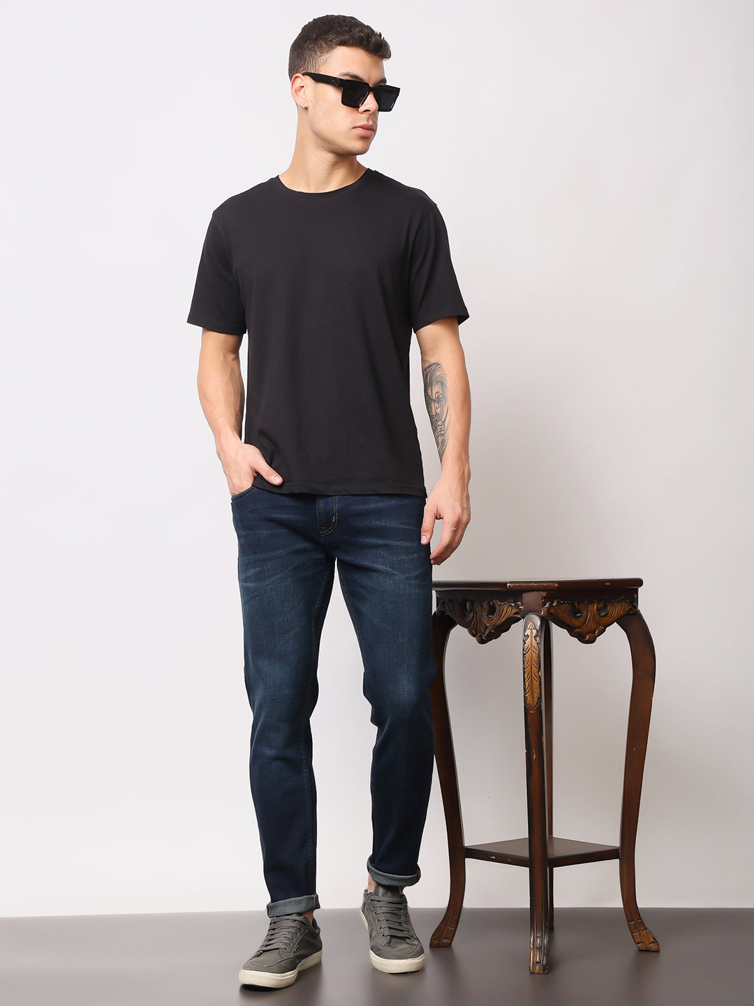 Stylox Men’s Ankle Fit Washed Jeans | Stretchable Denim Jeans for Men | Stylish Tapered Fit Casual Jeans