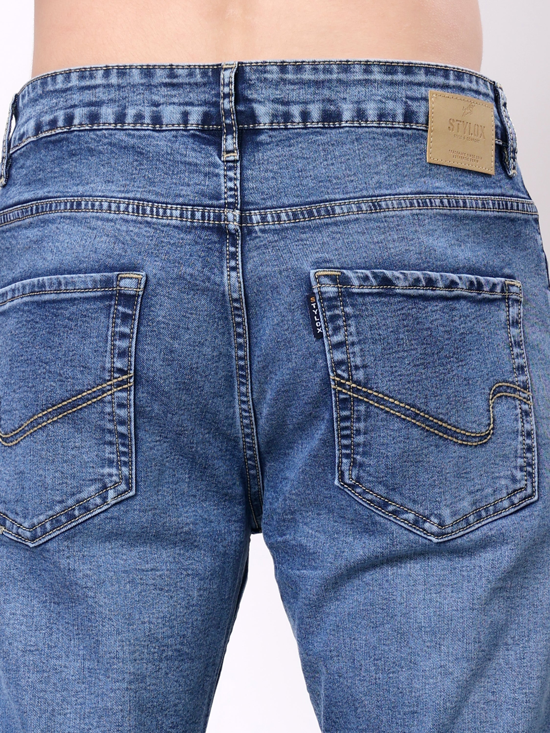 Stylox Men’s Comfort Fit Stretchable Denim Jeans - Stylox