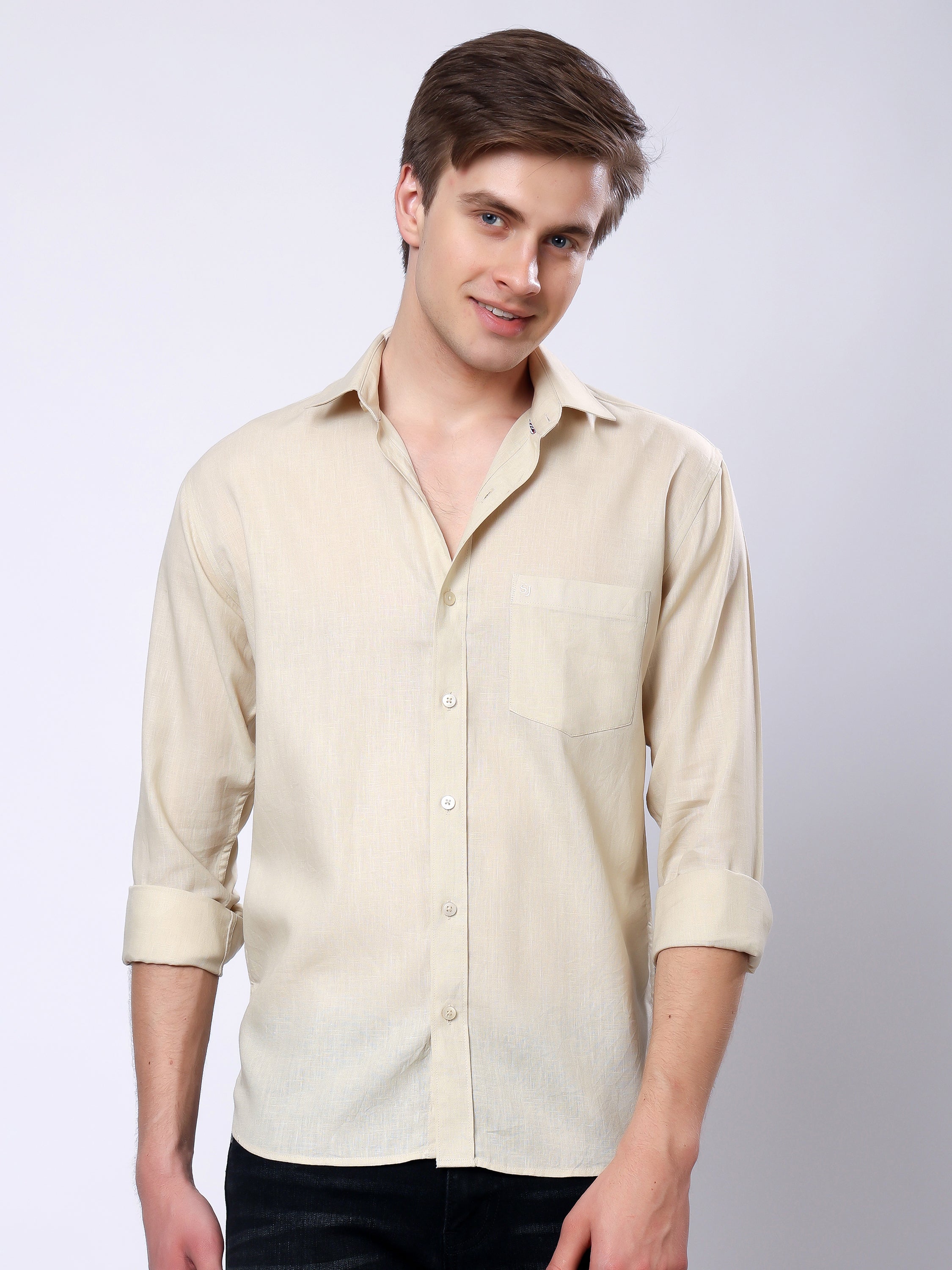 Stylox Men’s Regular Fit Full Sleeve Solid Casual Shirt - Stylox