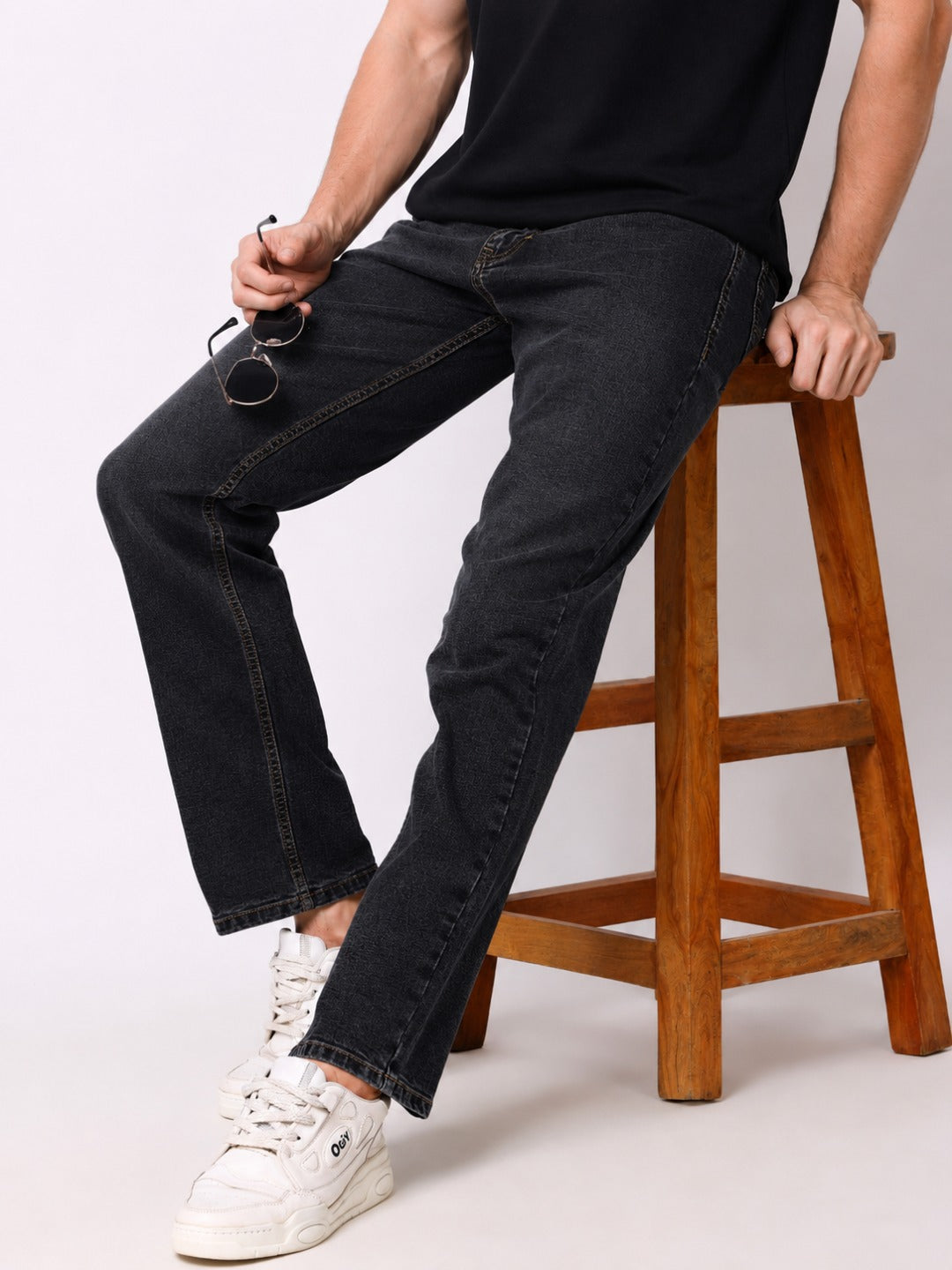 Stylox Men's Slim Fit Stretchable Solid Denim Jeans