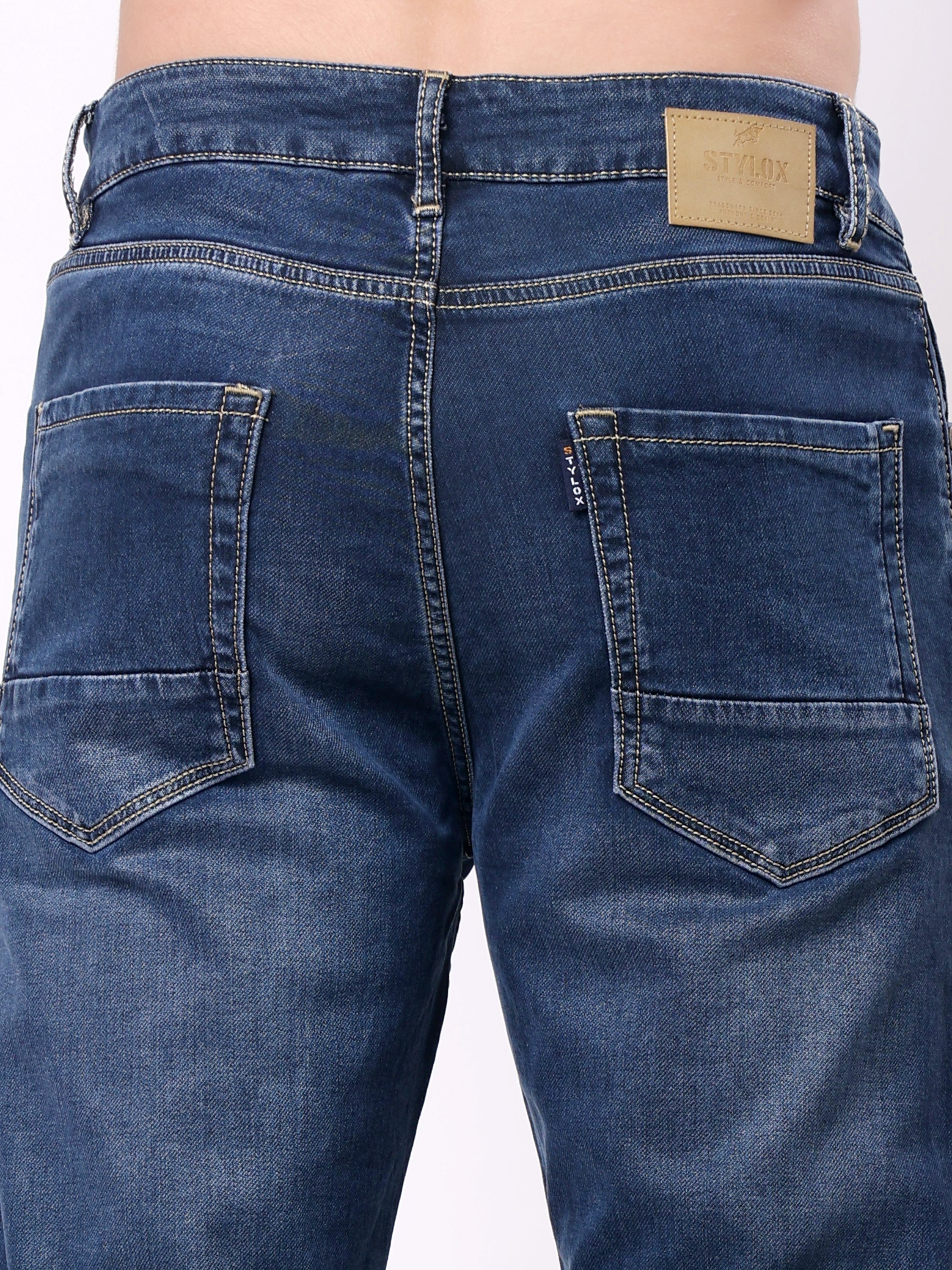 Stylox Men’s Stretchable Slim Fit Casual Denim Jeans - Stylox