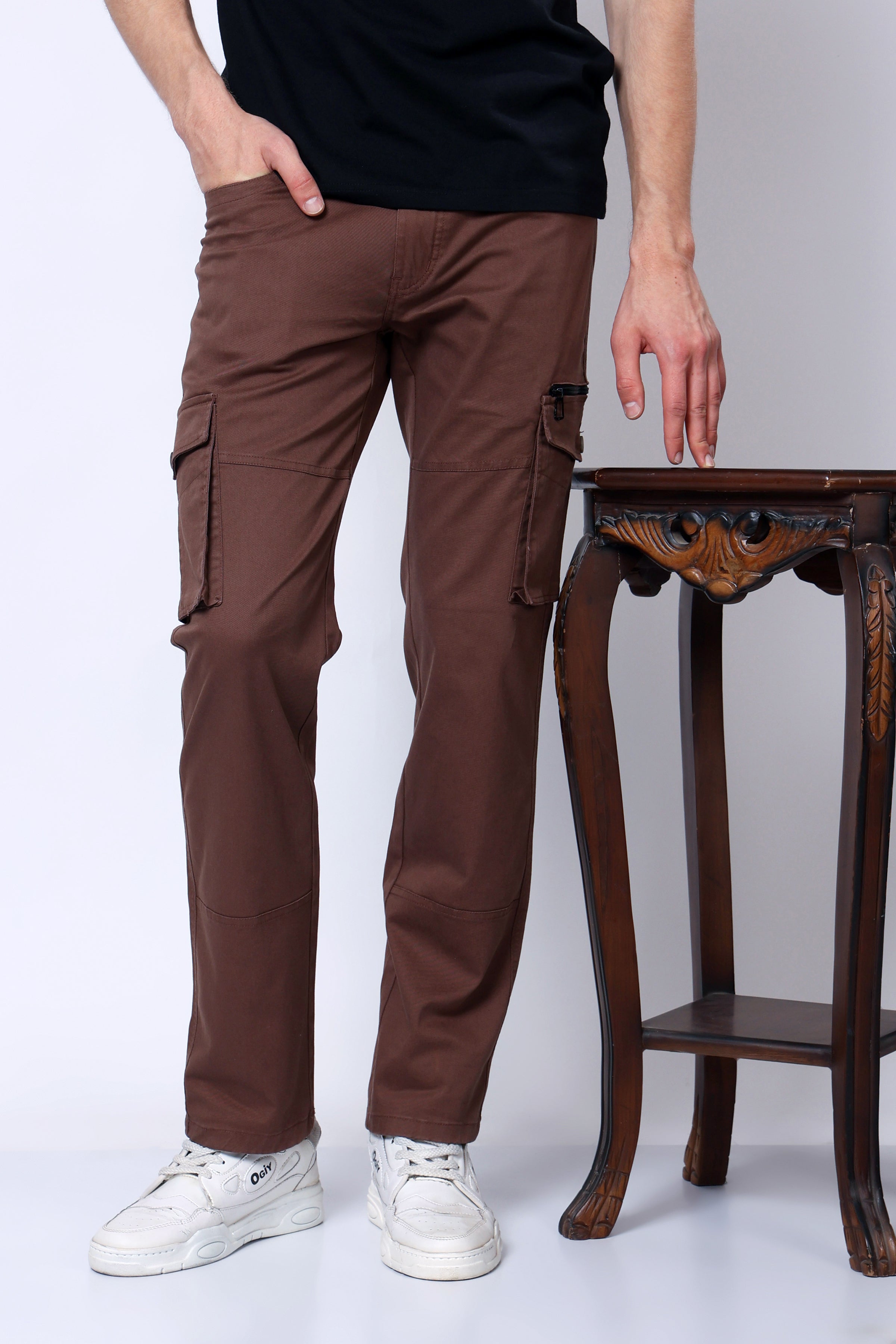 Stylox Men’s Regular Fit Utility Cargo Pants with Multi Pockets - Stylox