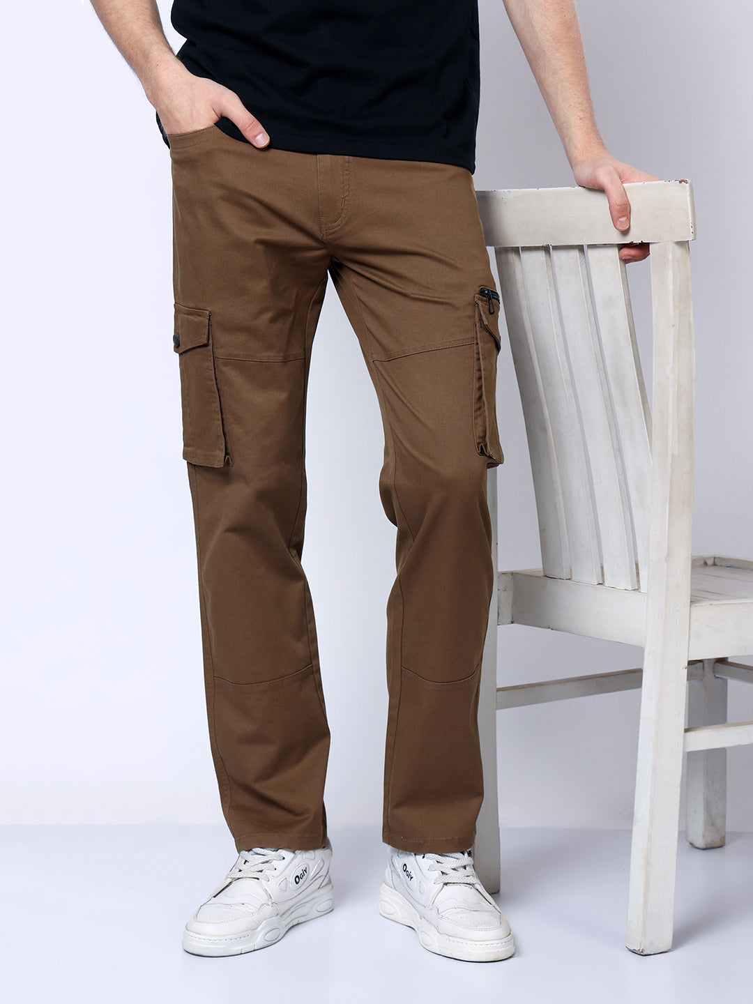 Stylox Men’s Regular Fit Utility Cargo Pants with Multi Pockets - Stylox