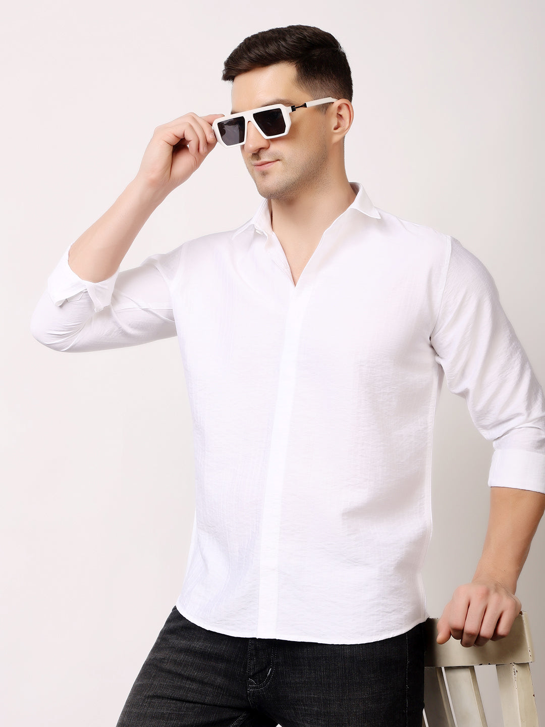 Stylox Men's Regular Fit Solid Full Sleeve Casual Shirt – Soft Cotton Blend, Comfortable & Stylish Everyday Wear - Stylox