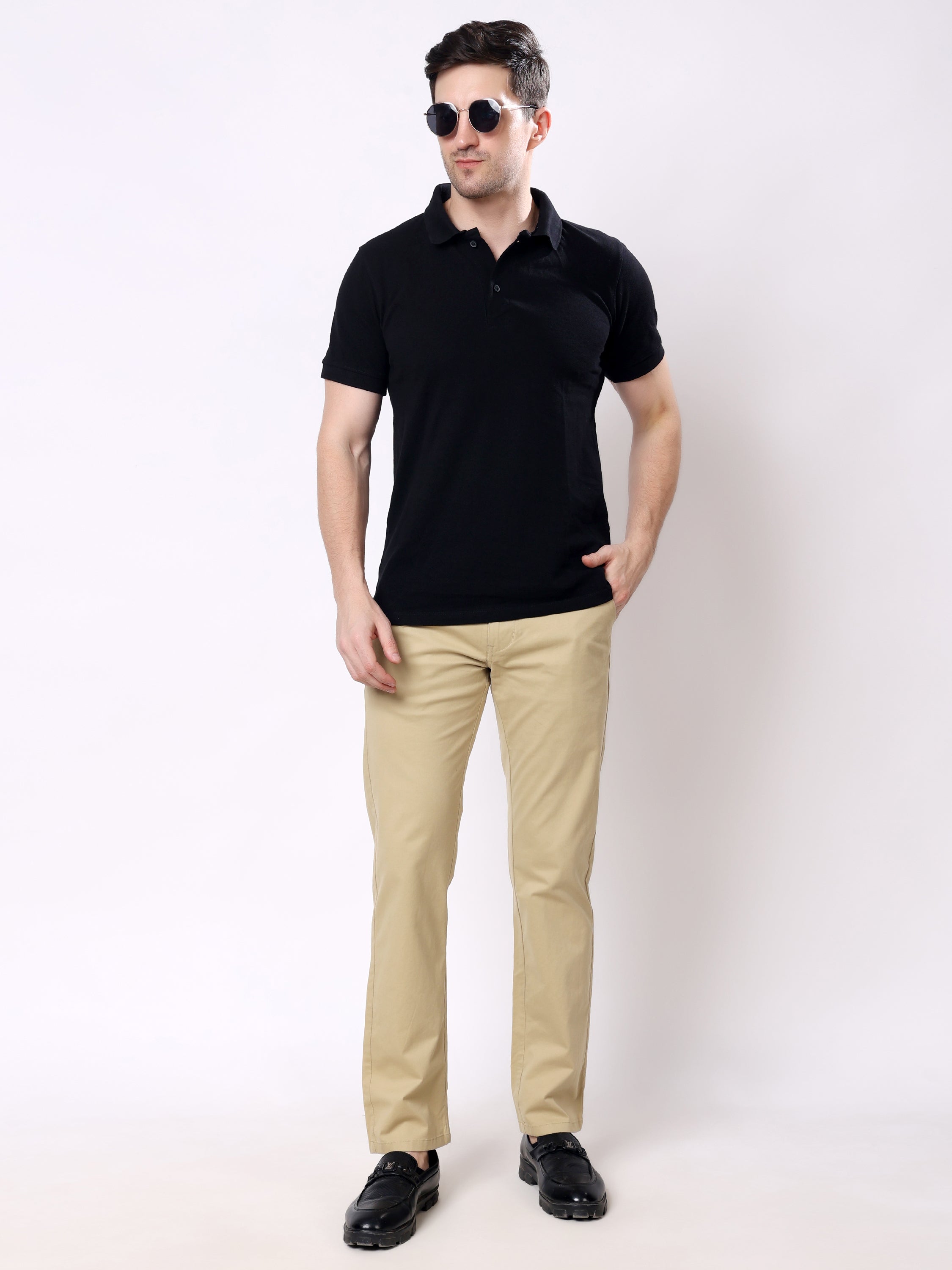 Stylox Men’s Straight Fit Non-Stretch Casual Chinos Trousers - Stylox